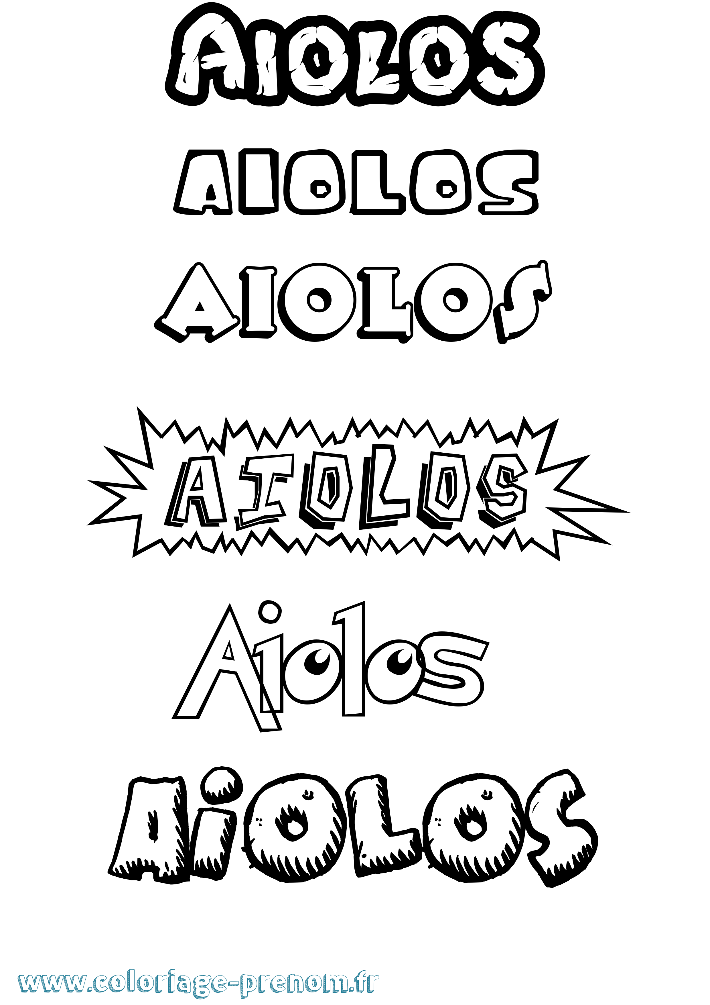 Coloriage prénom Aiolos Dessin Animé