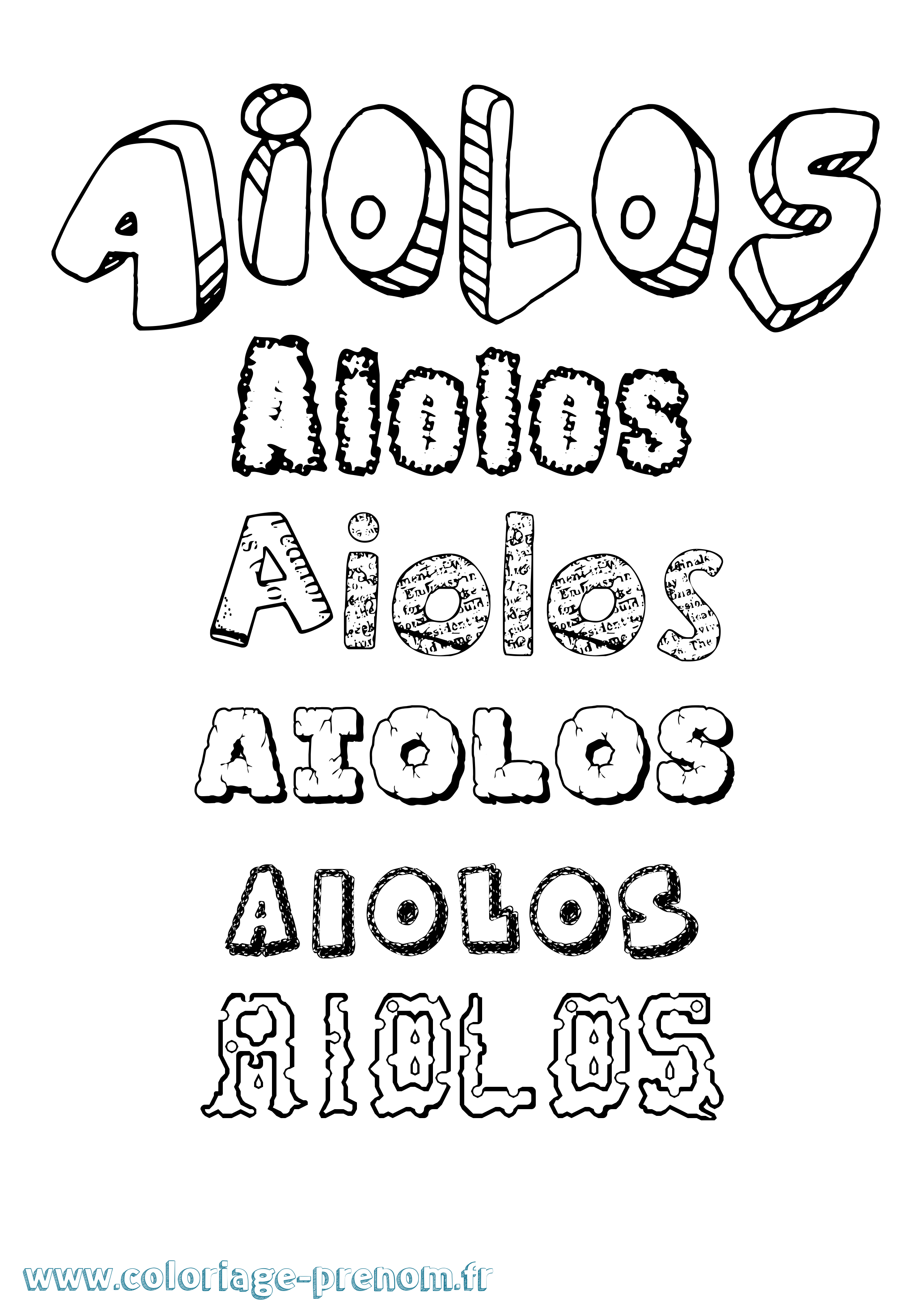 Coloriage prénom Aiolos Destructuré