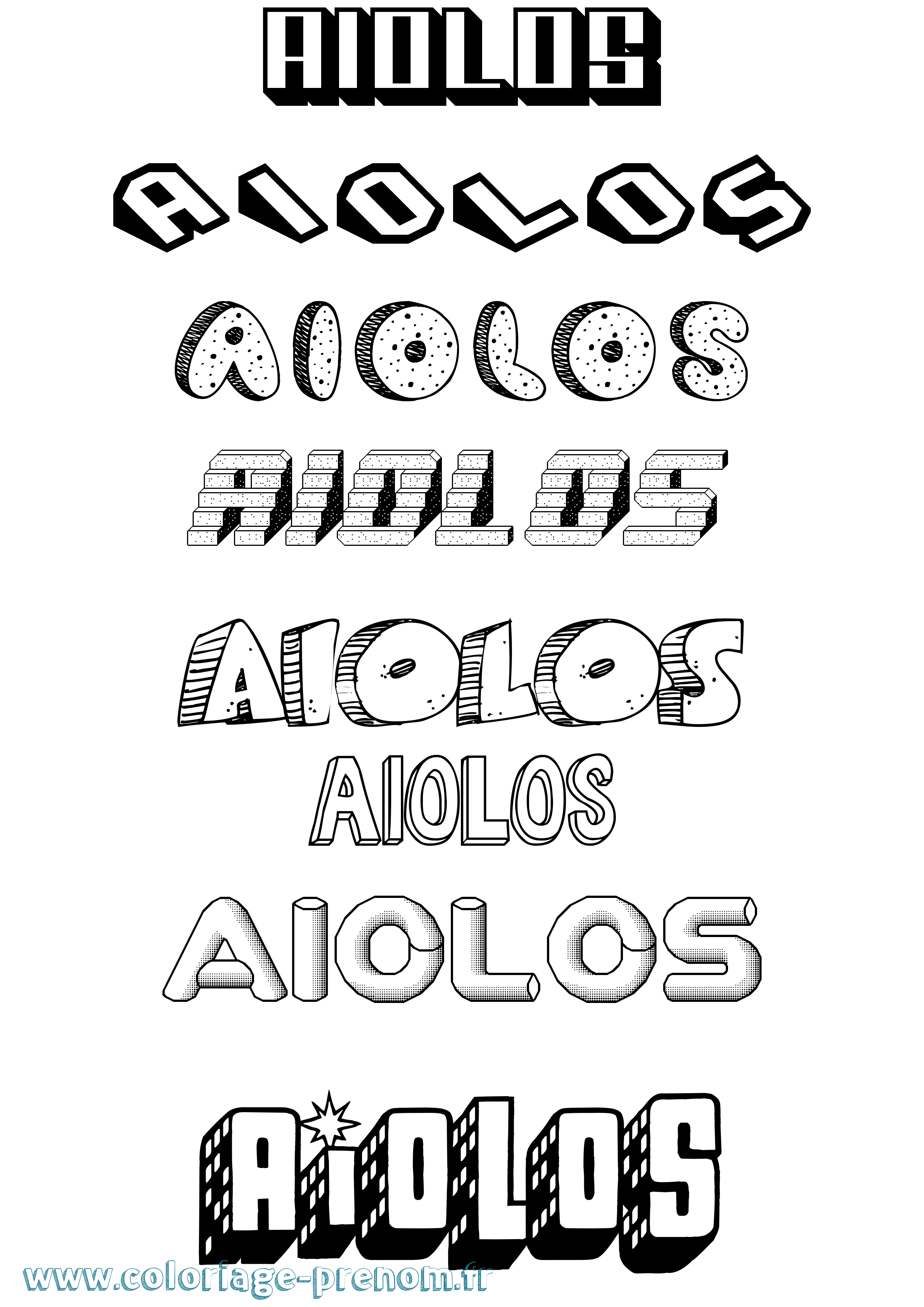 Coloriage Aiolos Effet 3D Coloriage prénom Aiolos Effet 3D