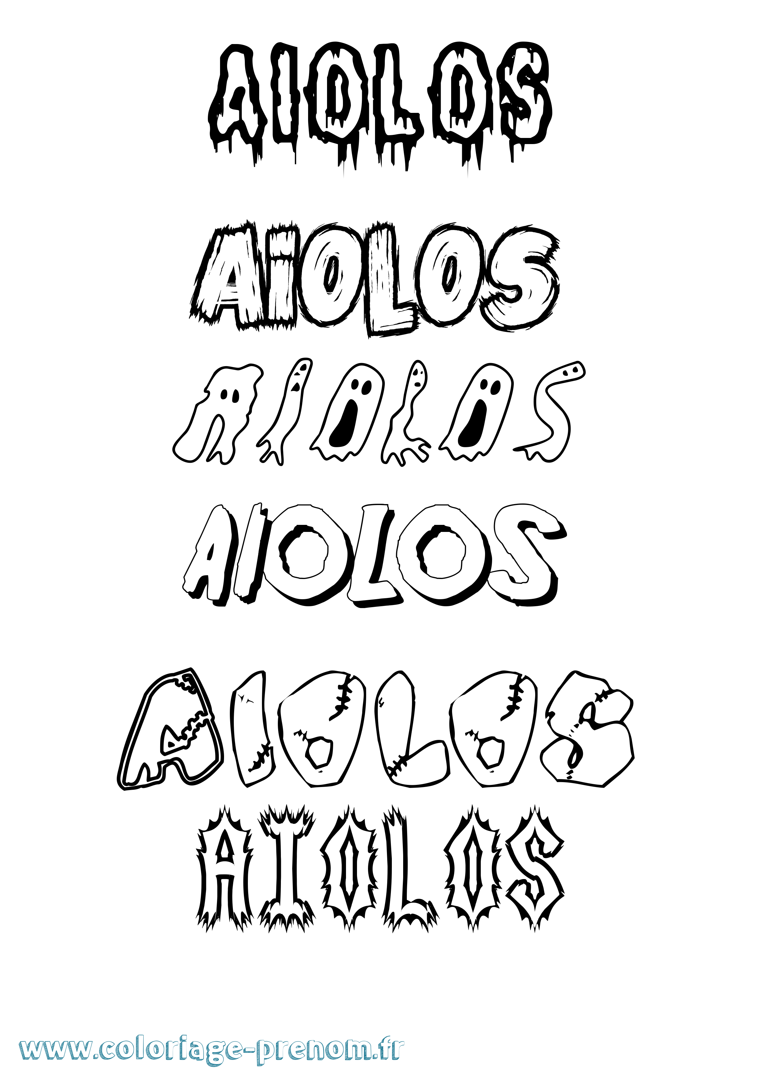 Coloriage Aiolos Frisson Coloriage prénom Aiolos Frisson