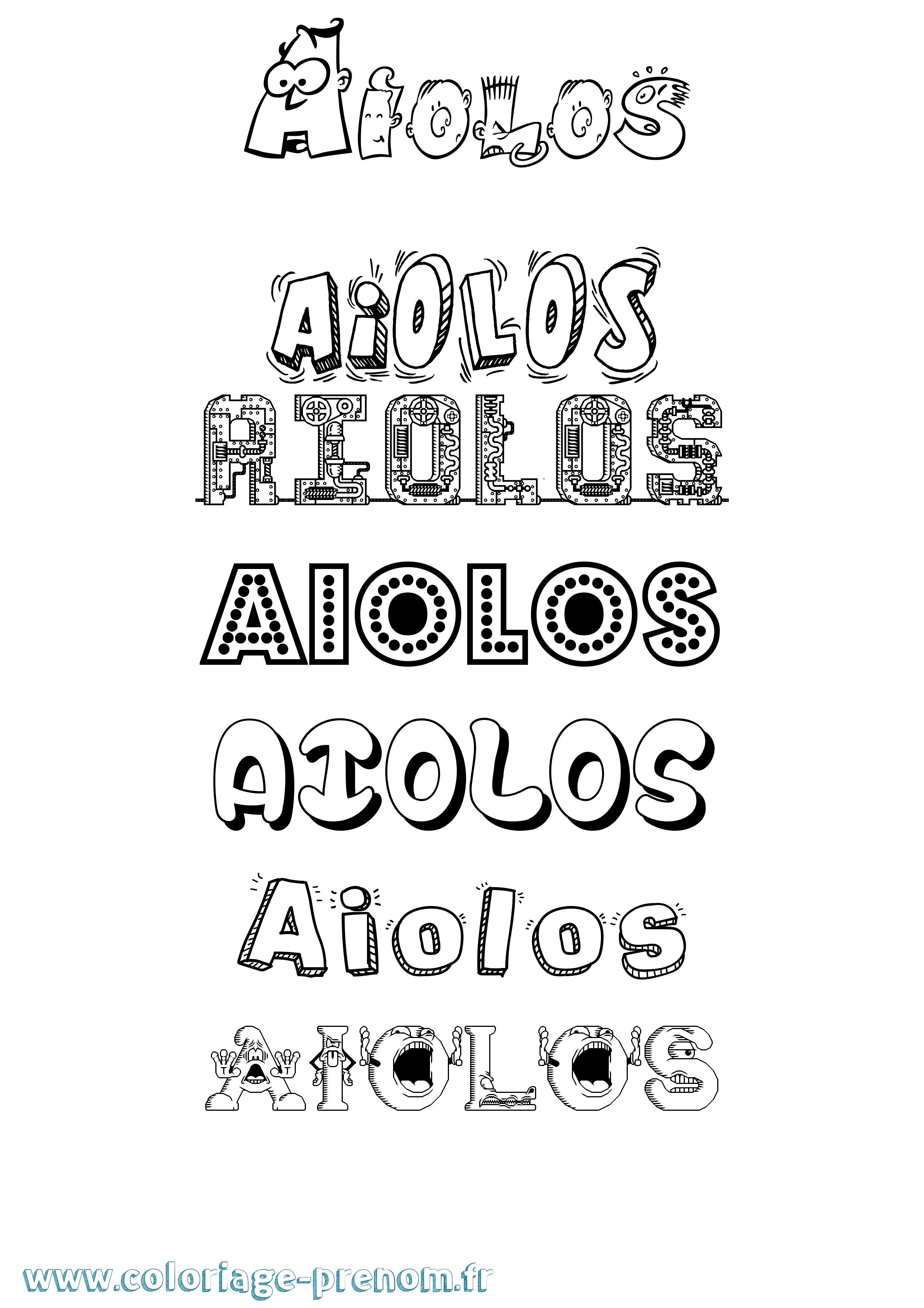 Coloriage prénom Aiolos Fun