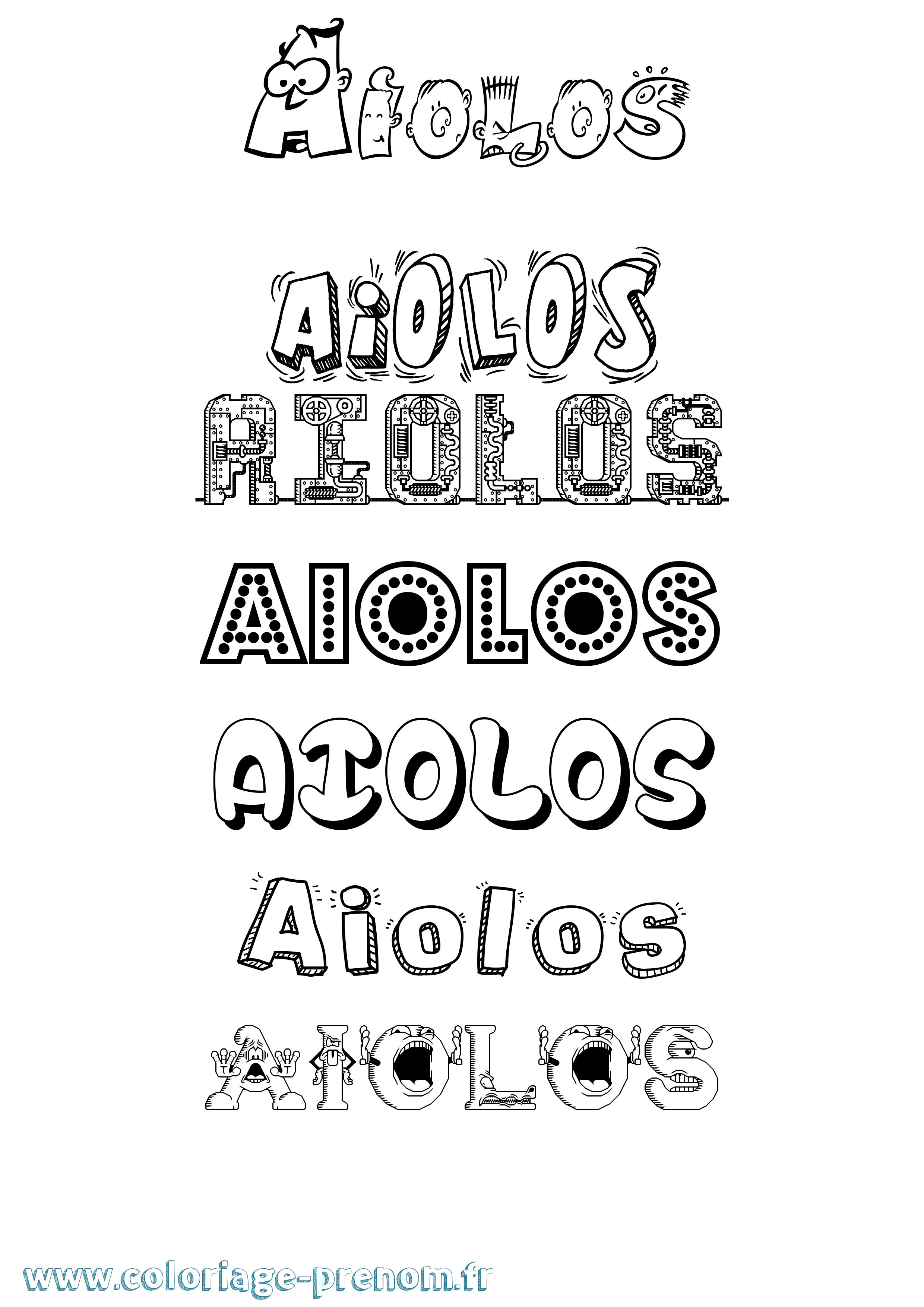 Coloriage Aiolos Fun Coloriage prénom Aiolos Fun
