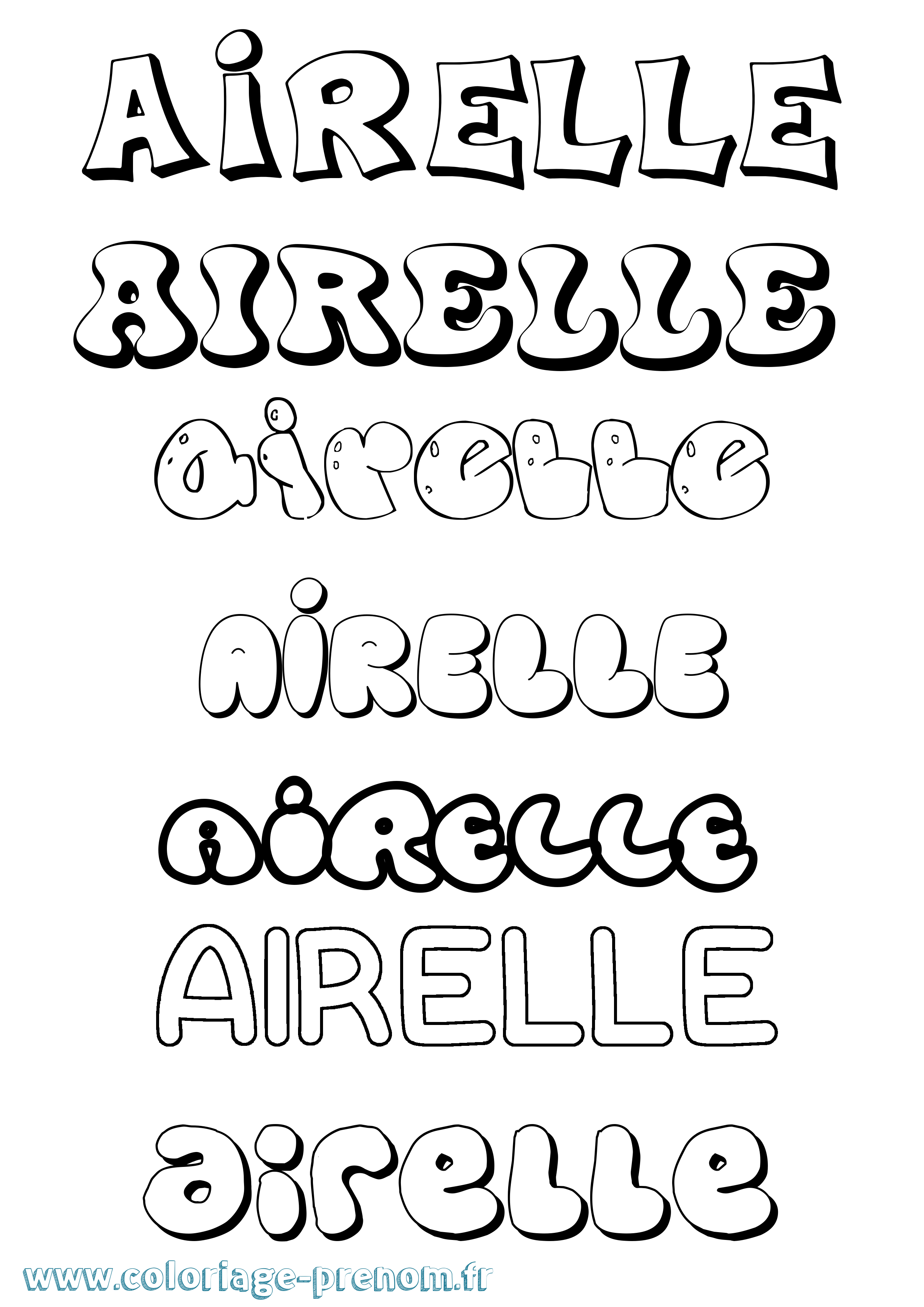 Coloriage Airelle Bubble Coloriage prénom Airelle Bubble