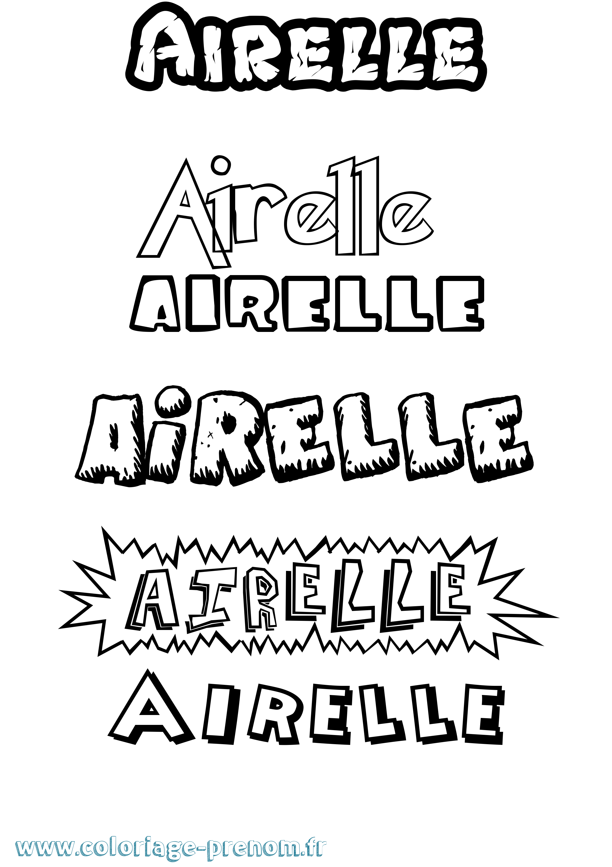 Coloriage Airelle Dessin Animé Coloriage prénom Airelle Dessin Animé
