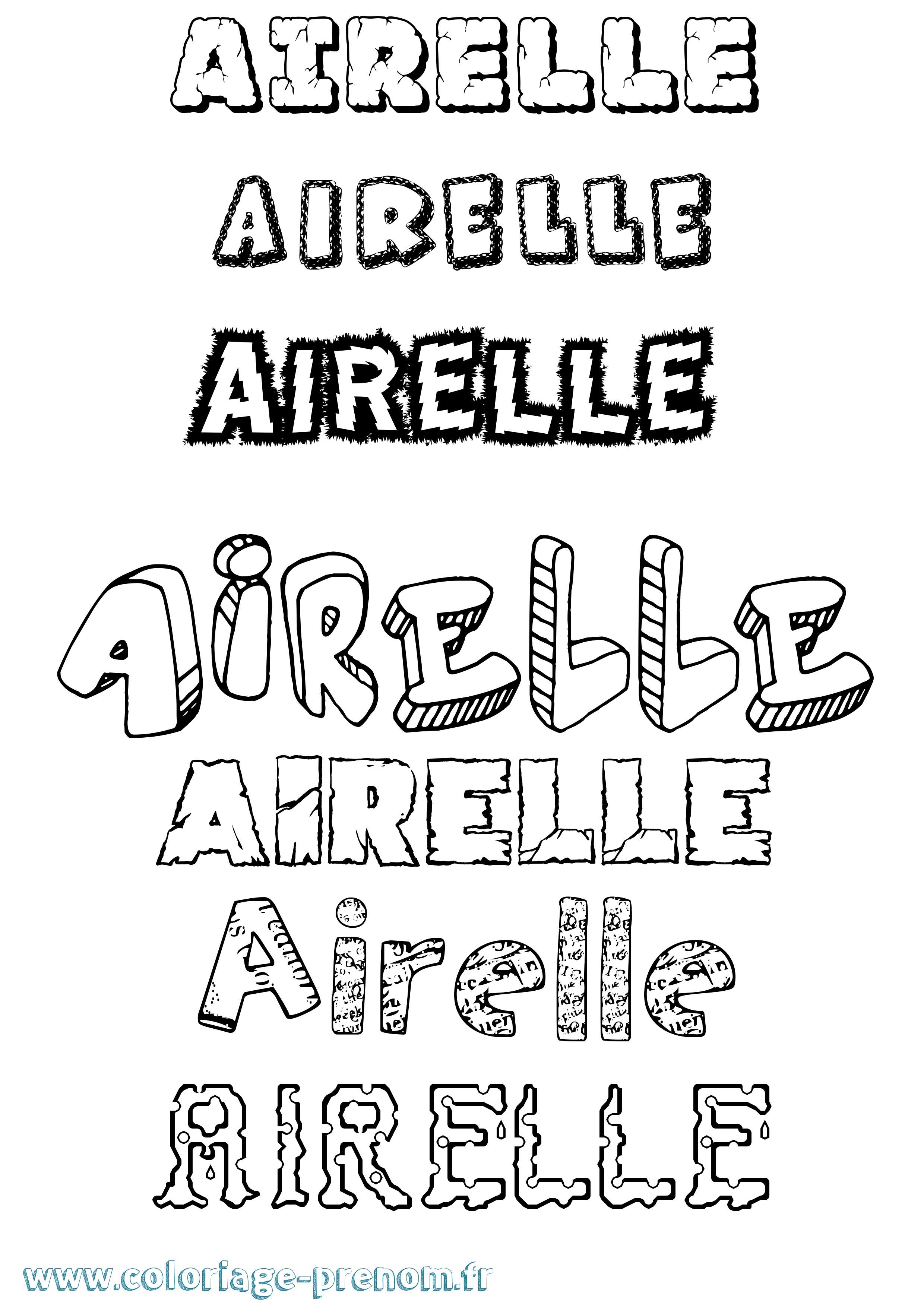 Coloriage Airelle Destructuré Coloriage prénom Airelle Destructuré