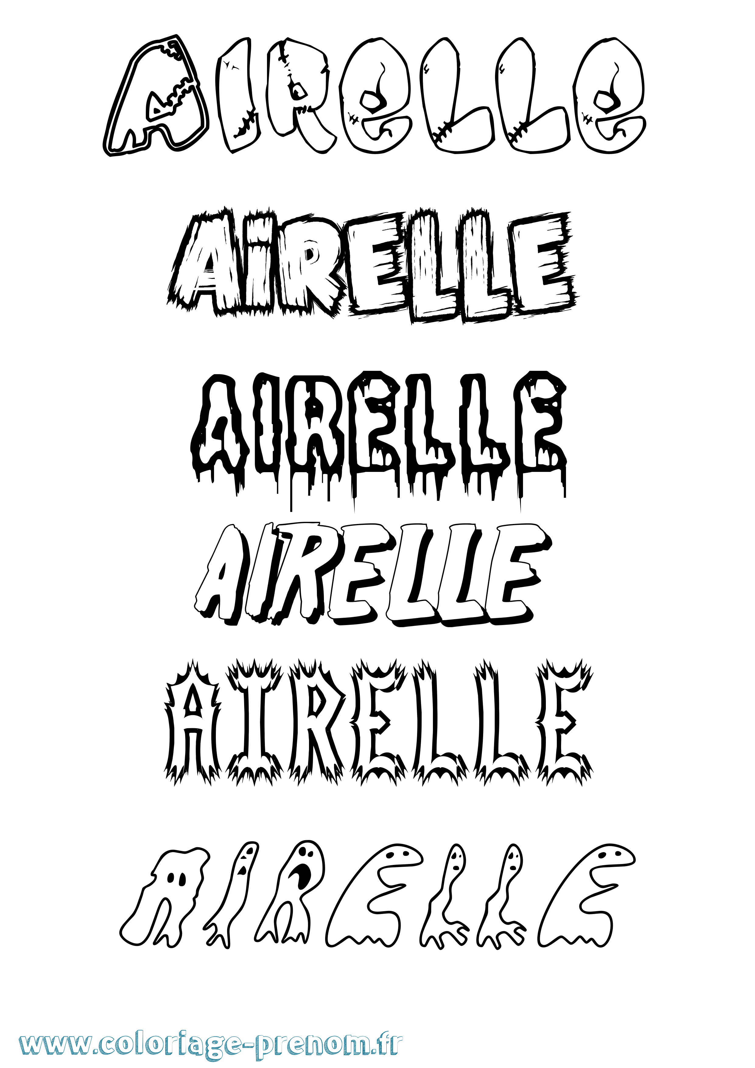 Coloriage Airelle Frisson Coloriage prénom Airelle Frisson