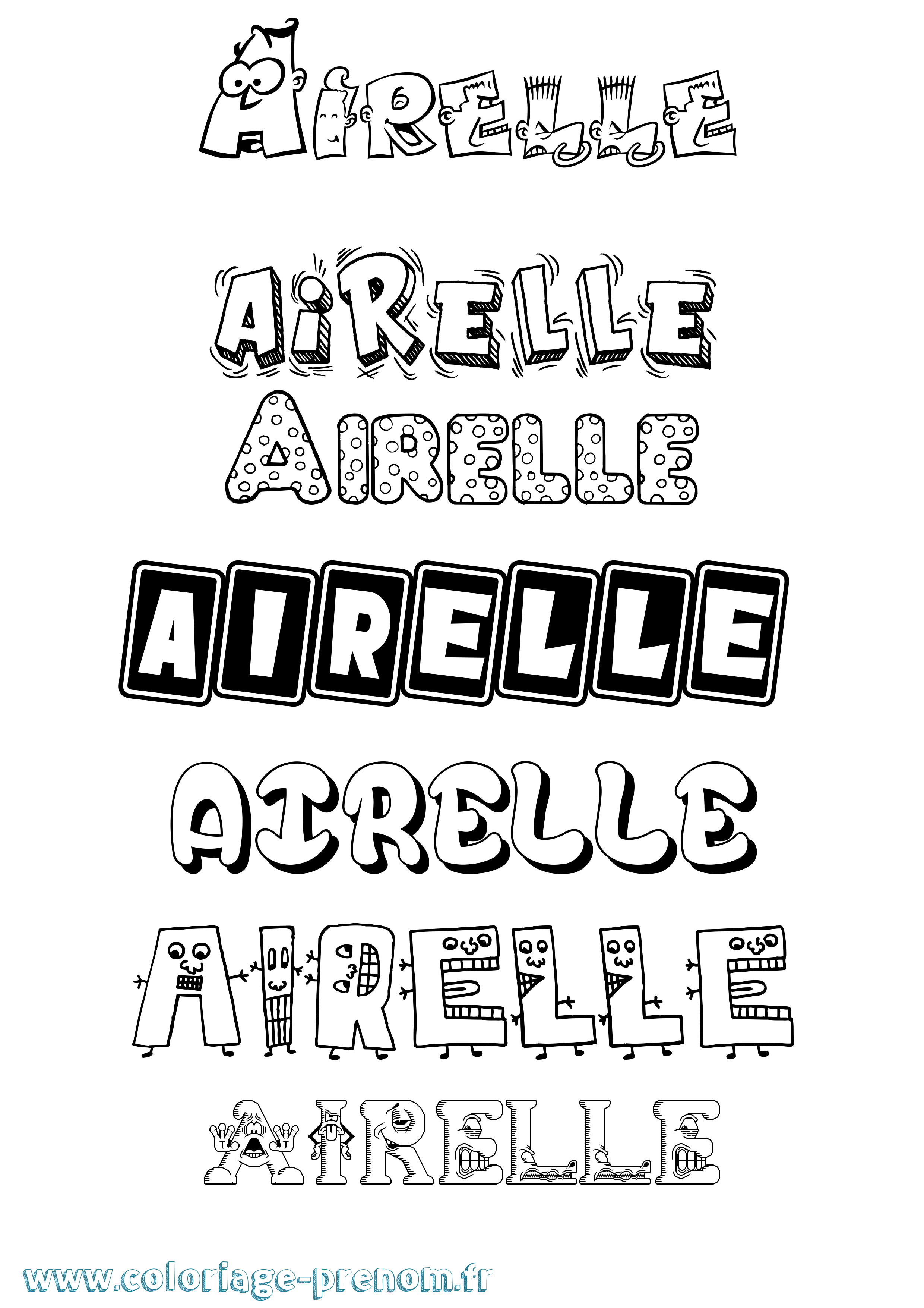 Coloriage Airelle Fun Coloriage prénom Airelle Fun
