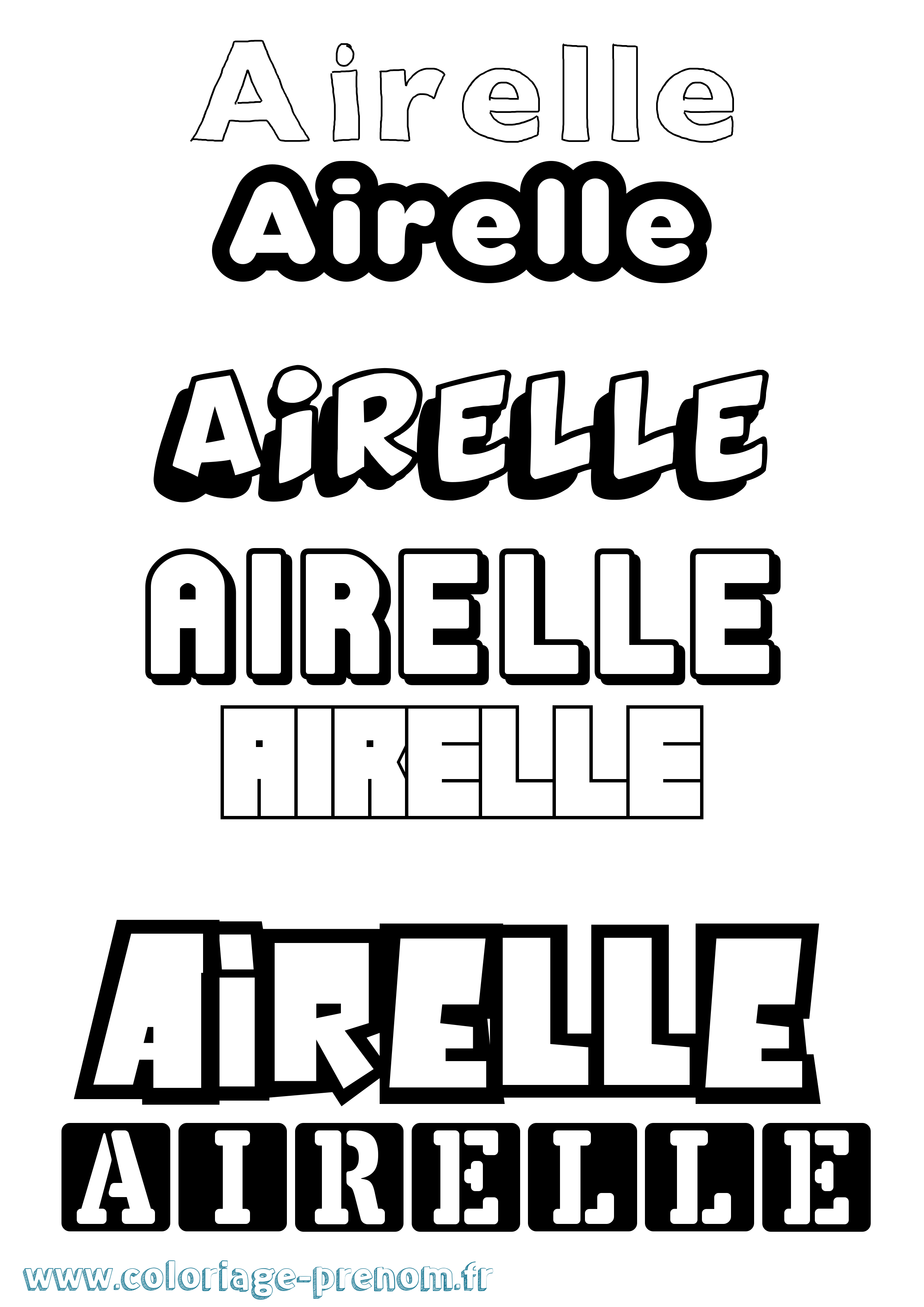 Coloriage Airelle Simple Coloriage prénom Airelle Simple