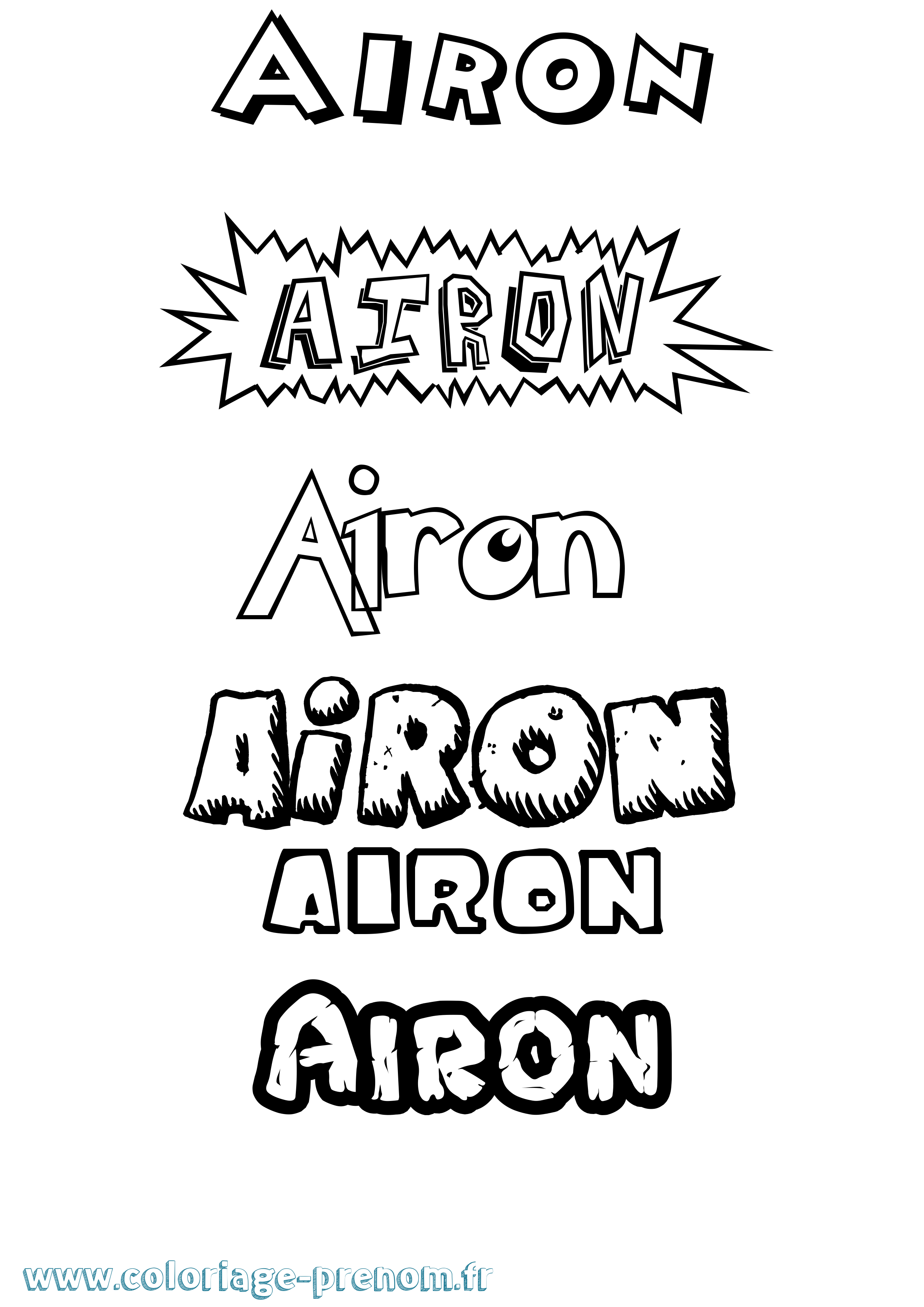Coloriage Airon Dessin Animé Coloriage prénom Airon Dessin Animé