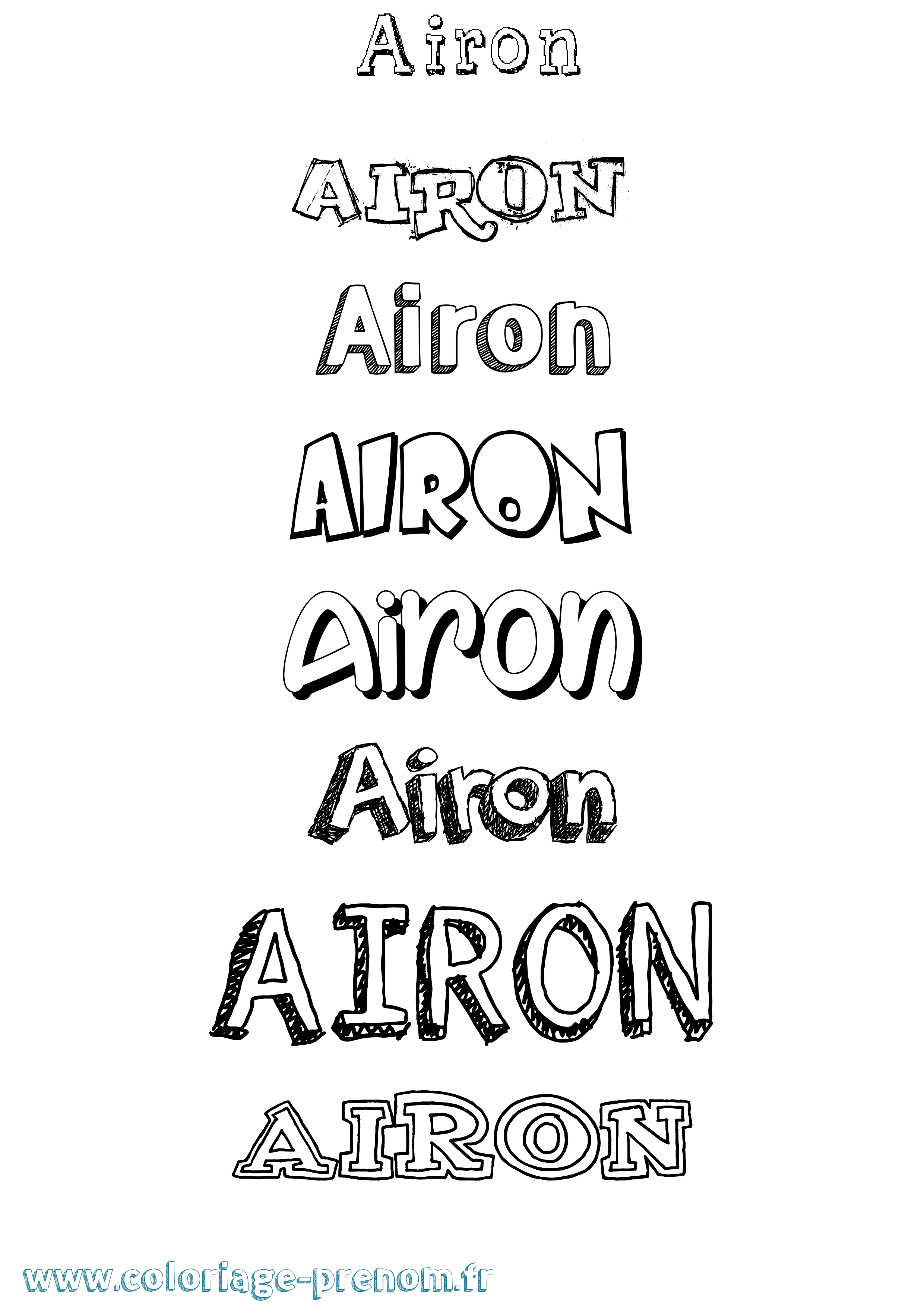 Coloriage Airon Dessiné Coloriage prénom Airon Dessiné