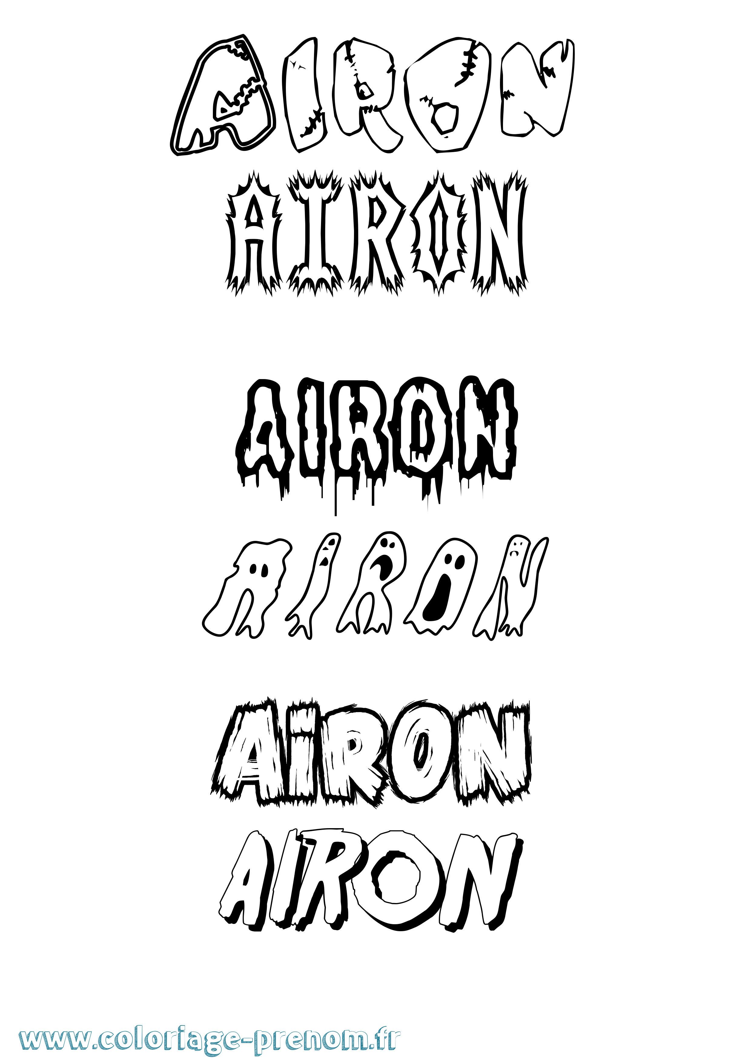 Coloriage Airon Frisson Coloriage prénom Airon Frisson