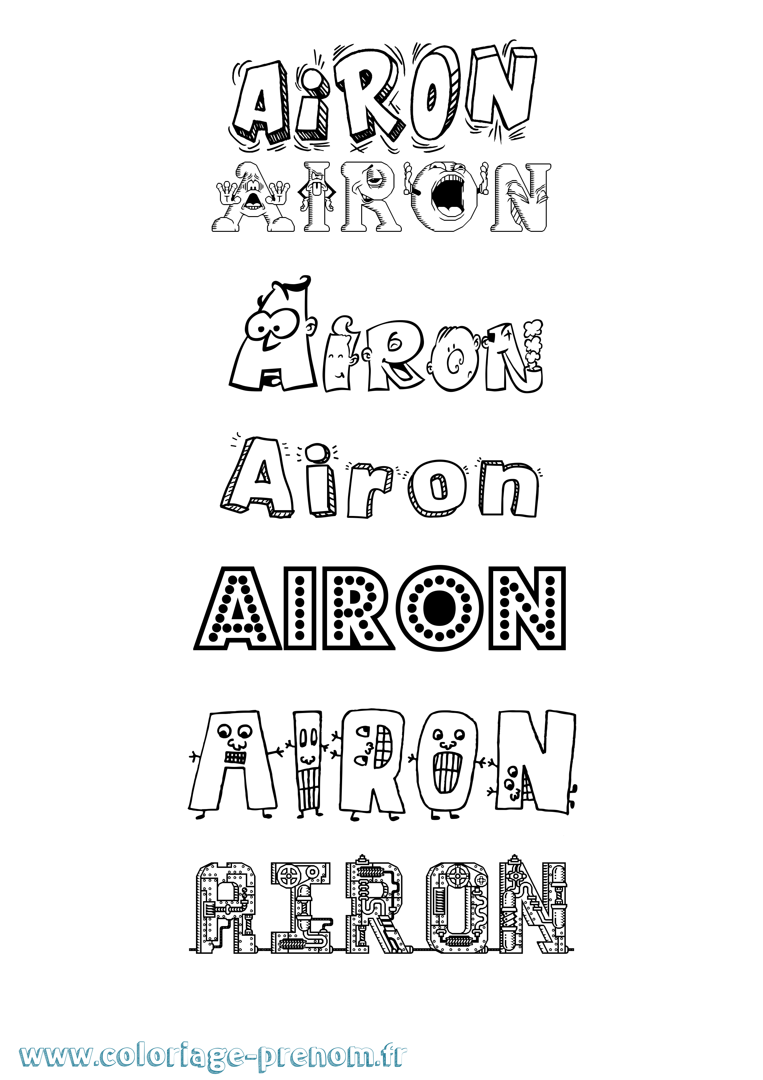 Coloriage Airon Fun Coloriage prénom Airon Fun