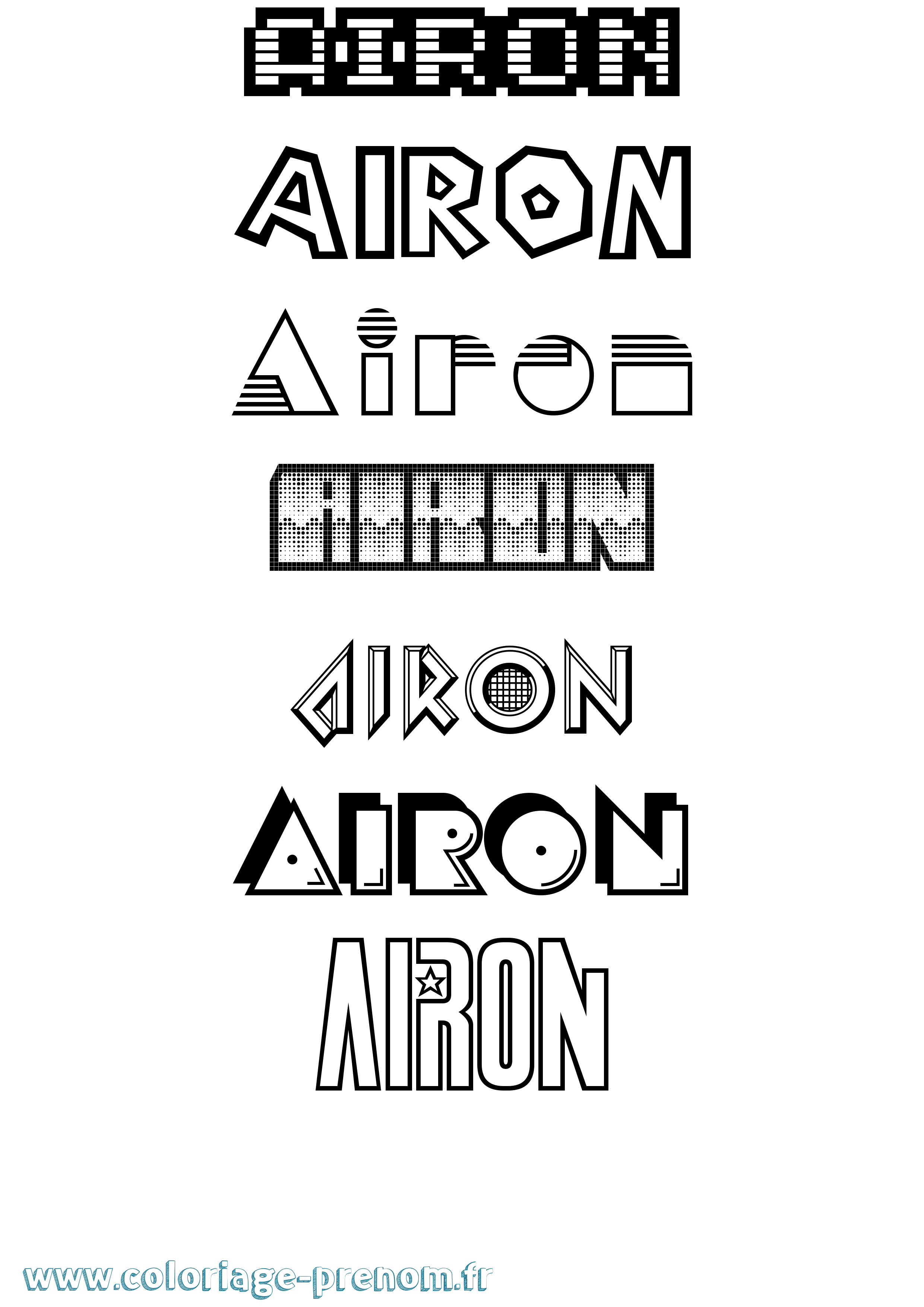 Coloriage Airon Jeux Vidéos Coloriage prénom Airon Jeux Vidéos