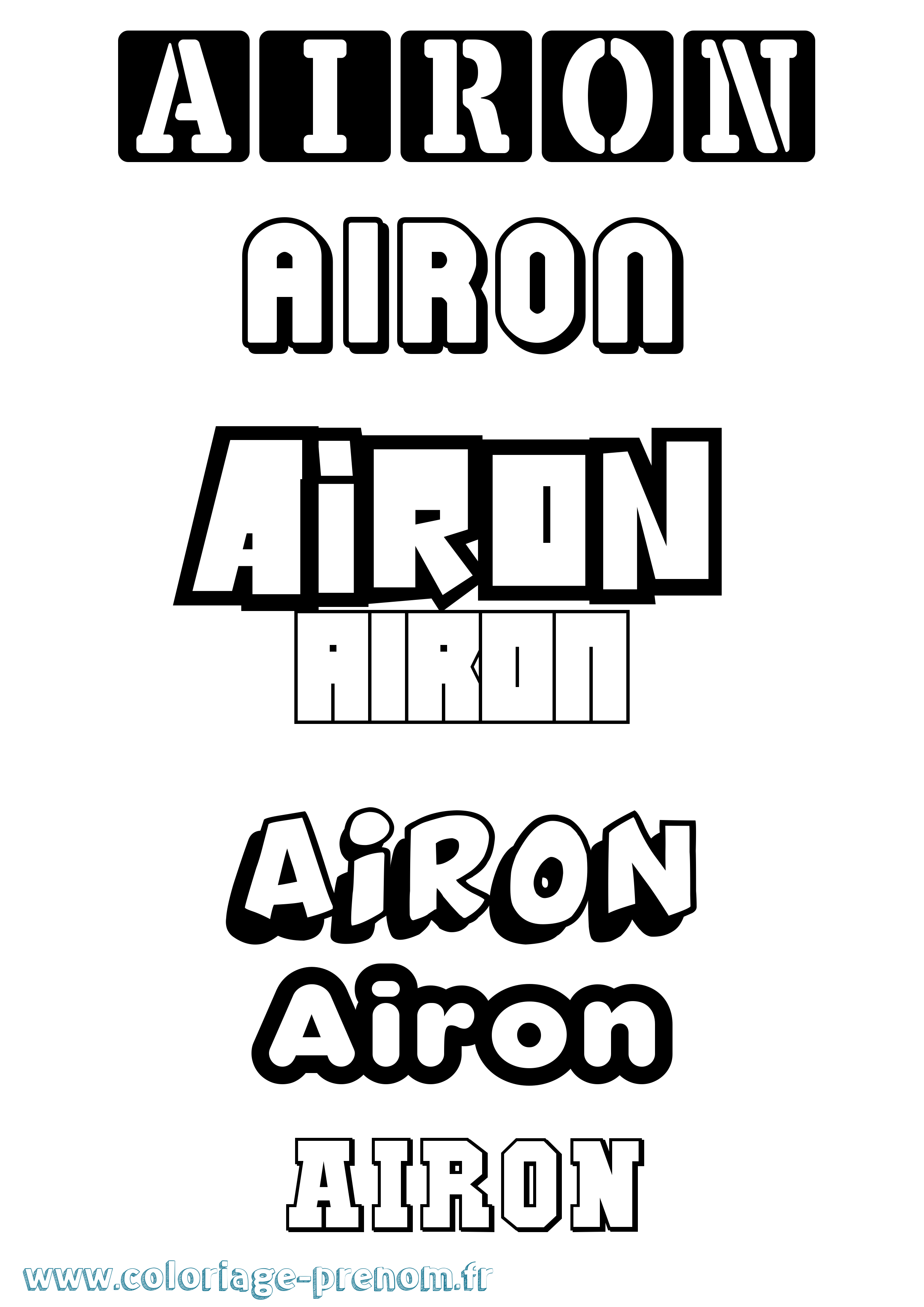 Coloriage Airon Simple Coloriage prénom Airon Simple