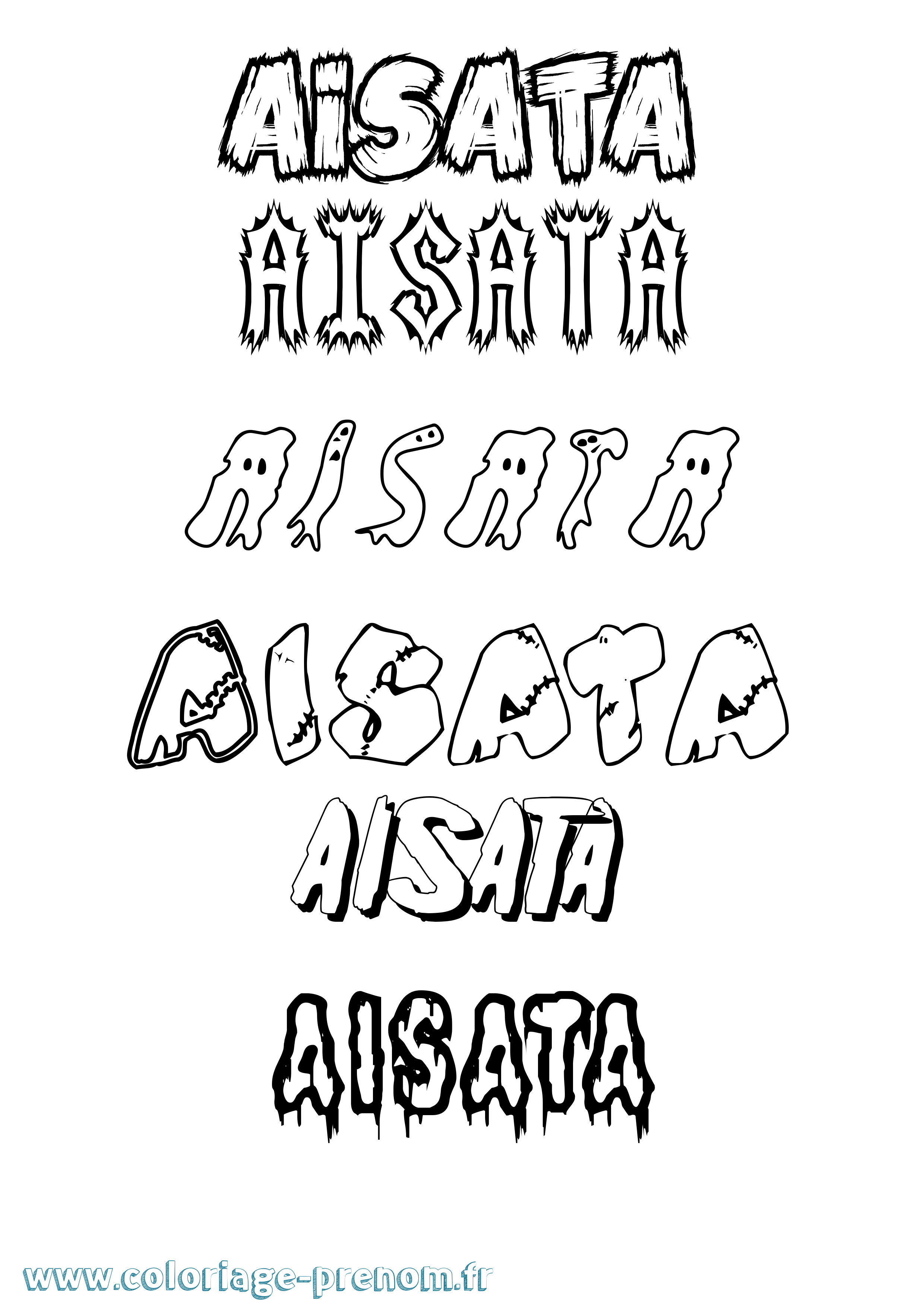 Coloriage prénom Aisata Frisson