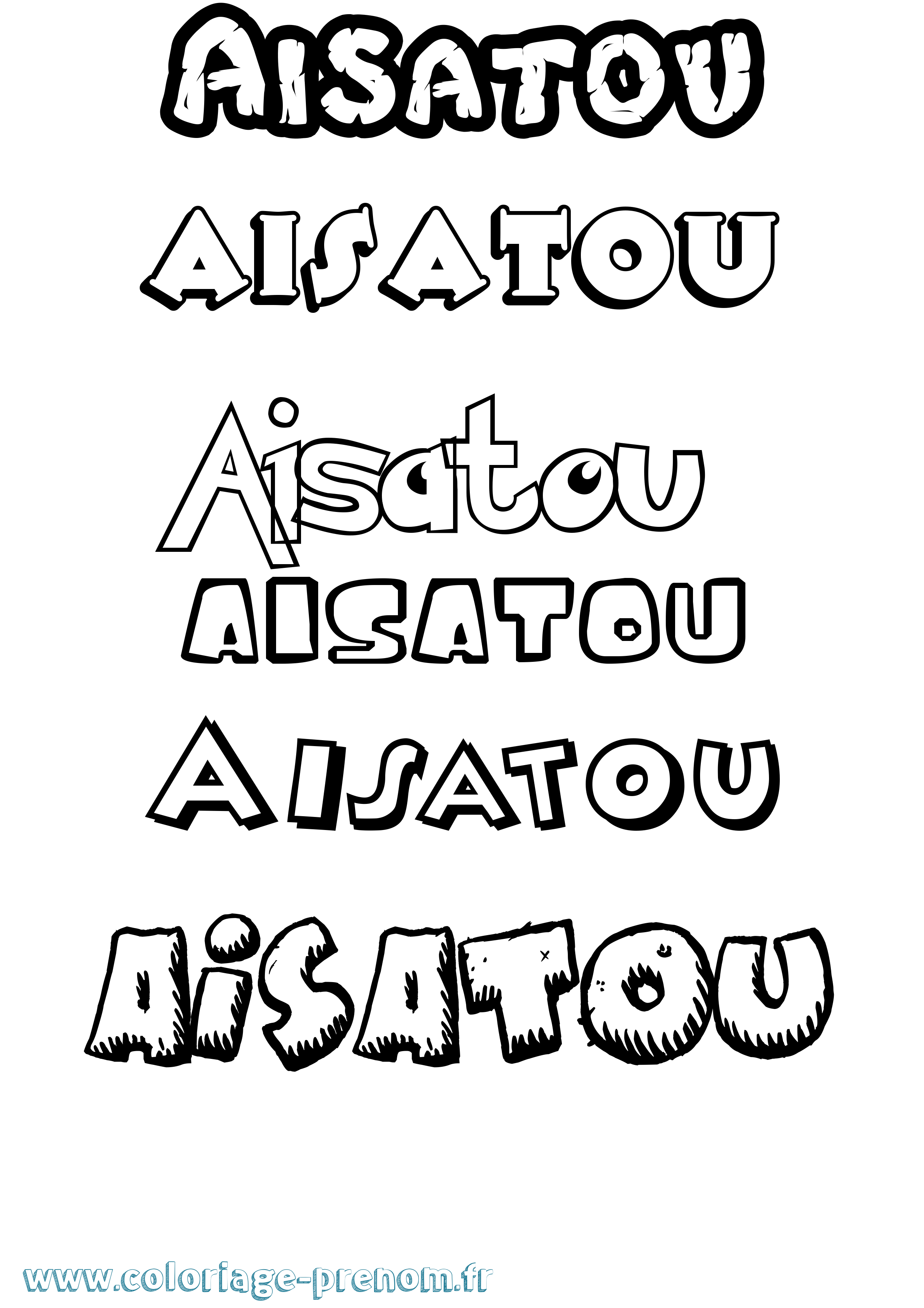 Coloriage prénom Aisatou Dessin Animé