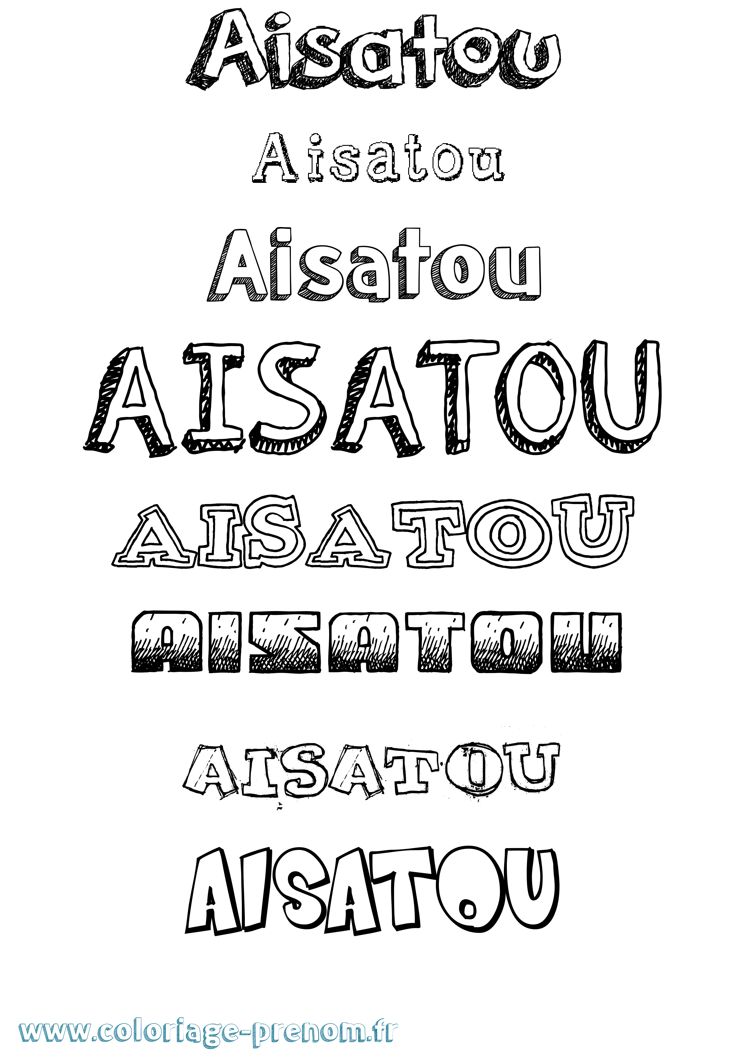 Coloriage prénom Aisatou Dessiné