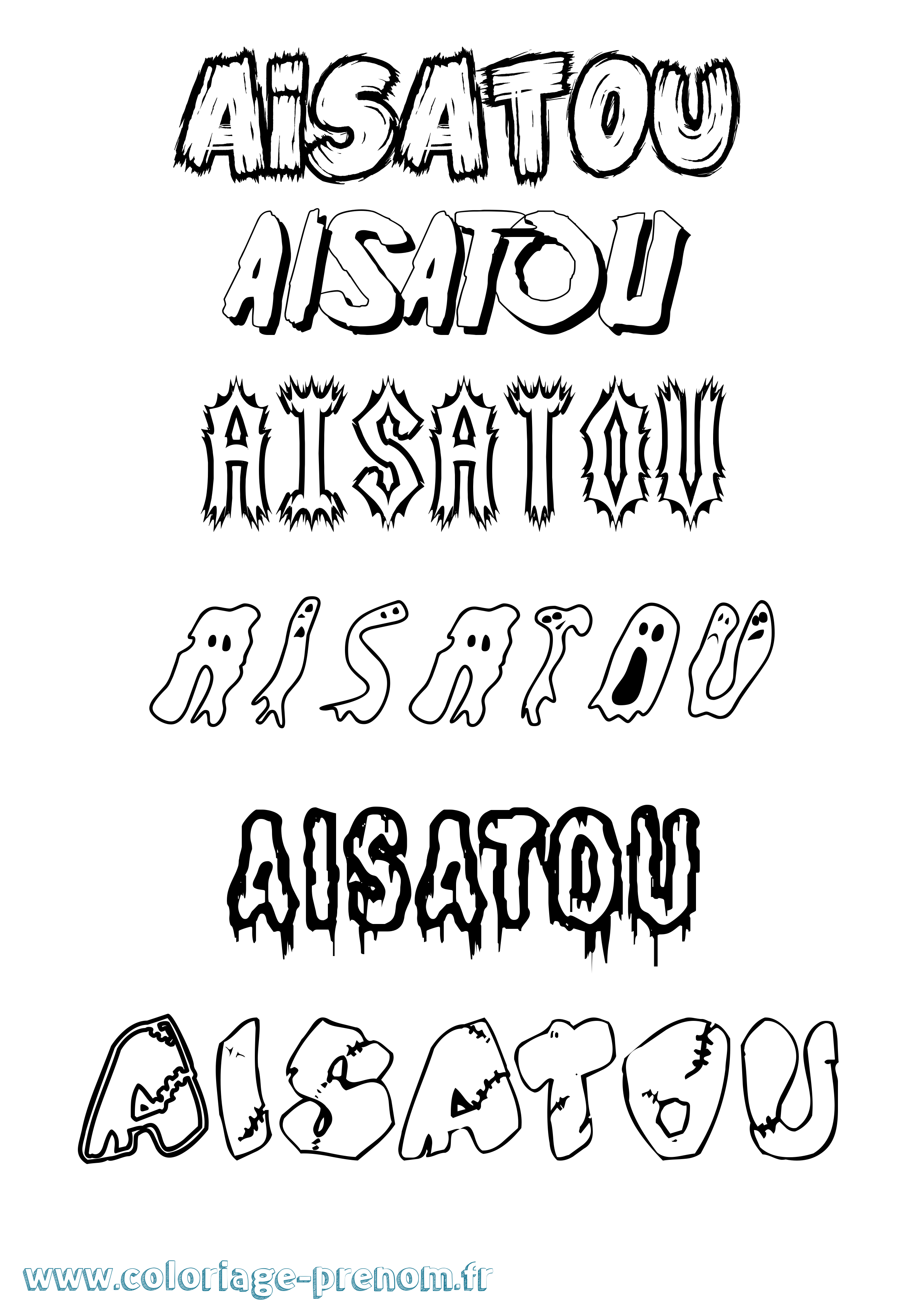 Coloriage prénom Aisatou Frisson