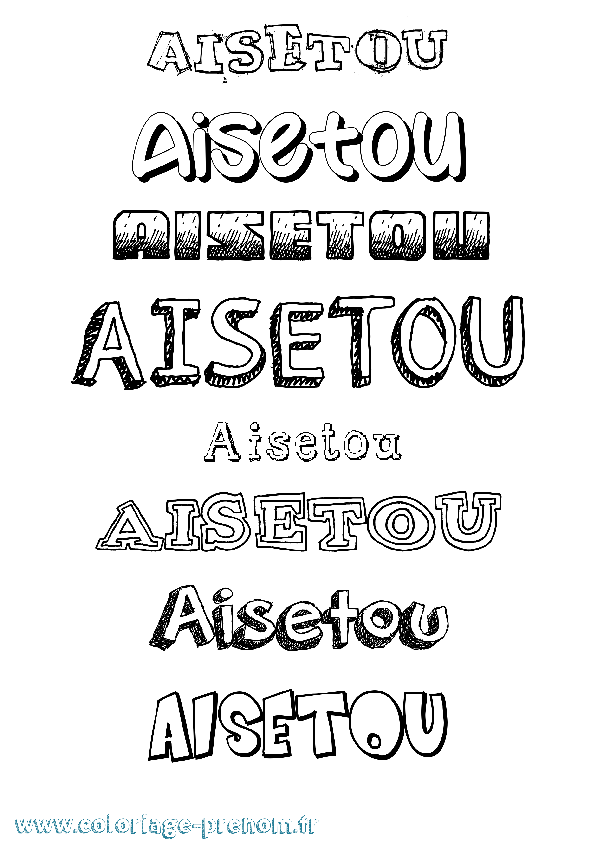 Coloriage prénom Aisetou Dessiné