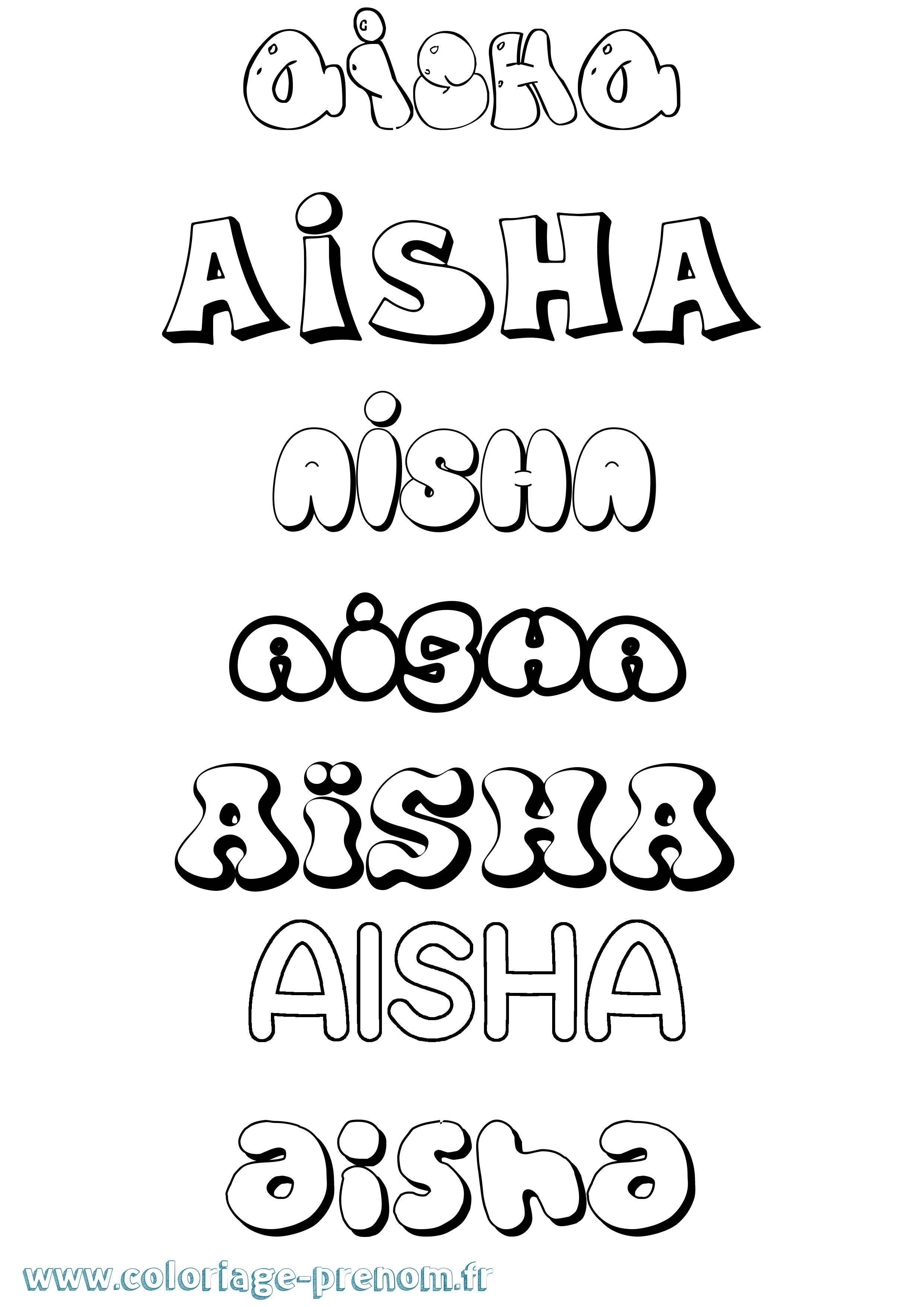 Coloriage Aïsha Coloriage prénom Aïsha