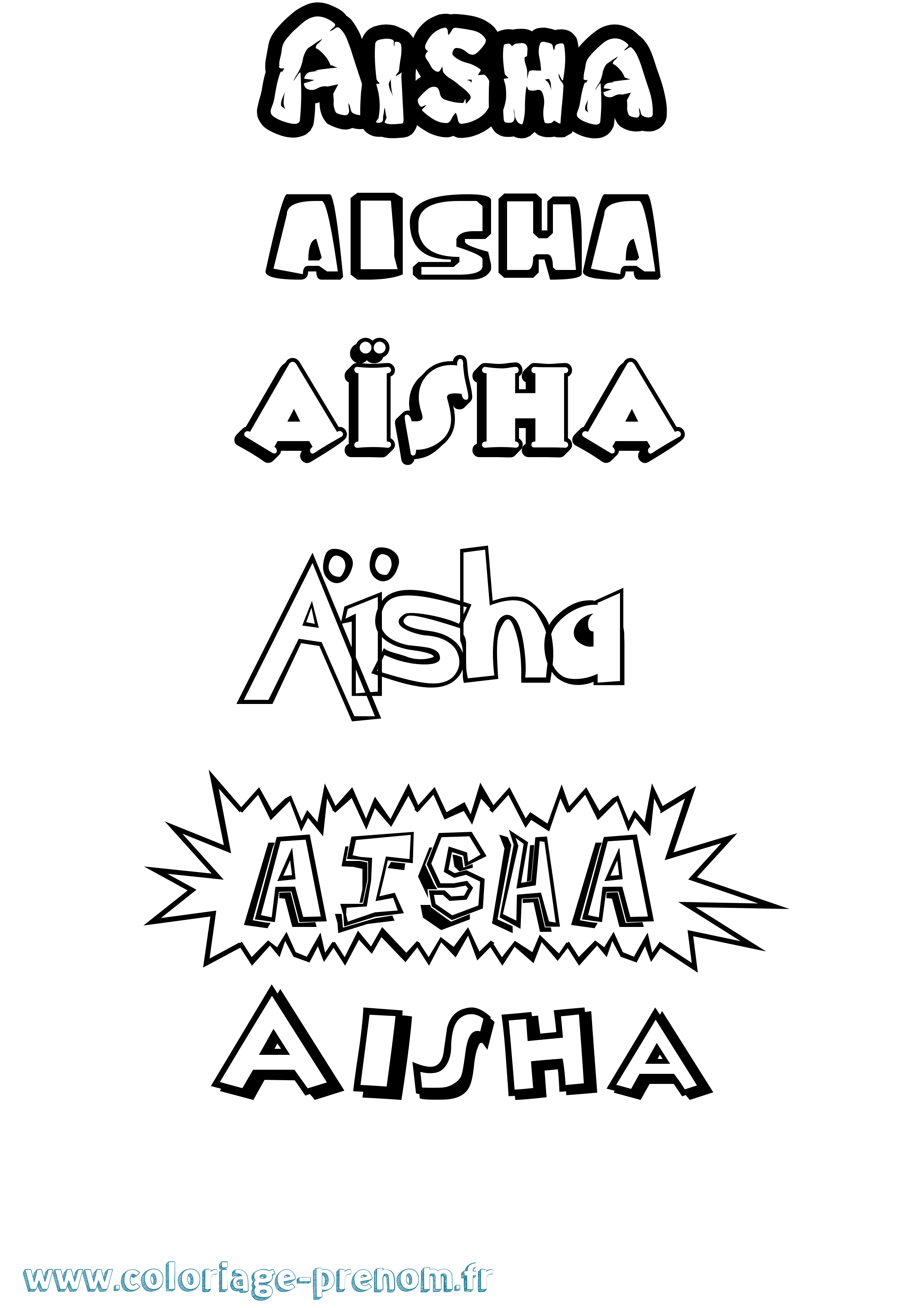 Coloriage Aïsha Coloriage prénom Aïsha