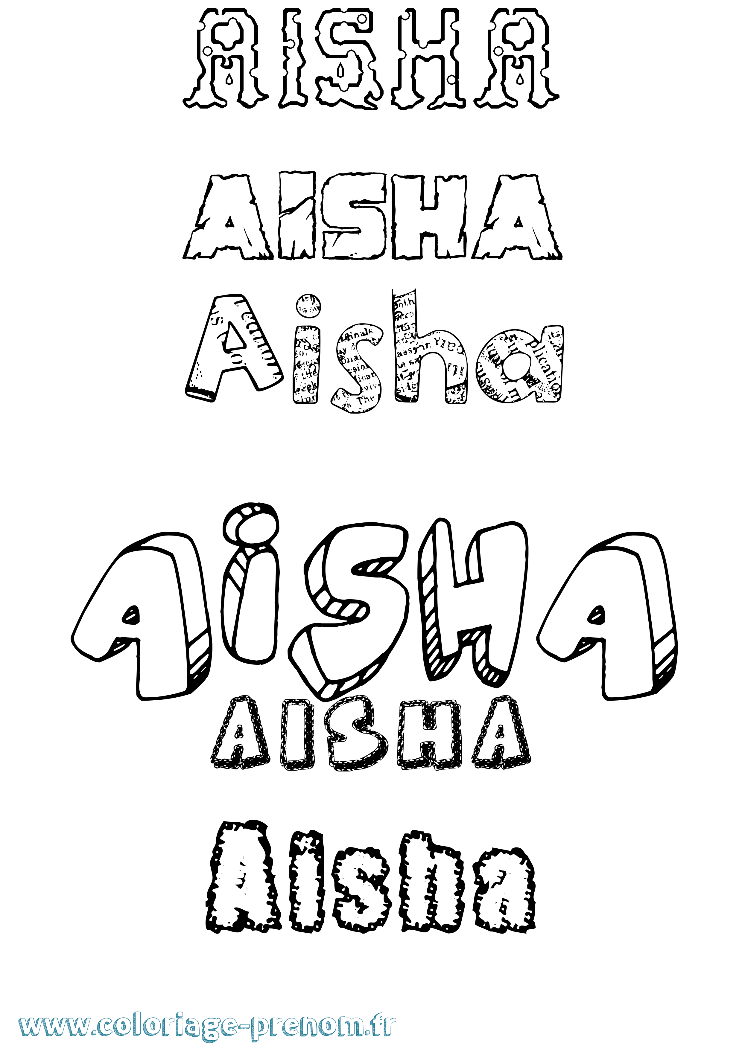 Coloriage Aïsha Coloriage prénom Aïsha