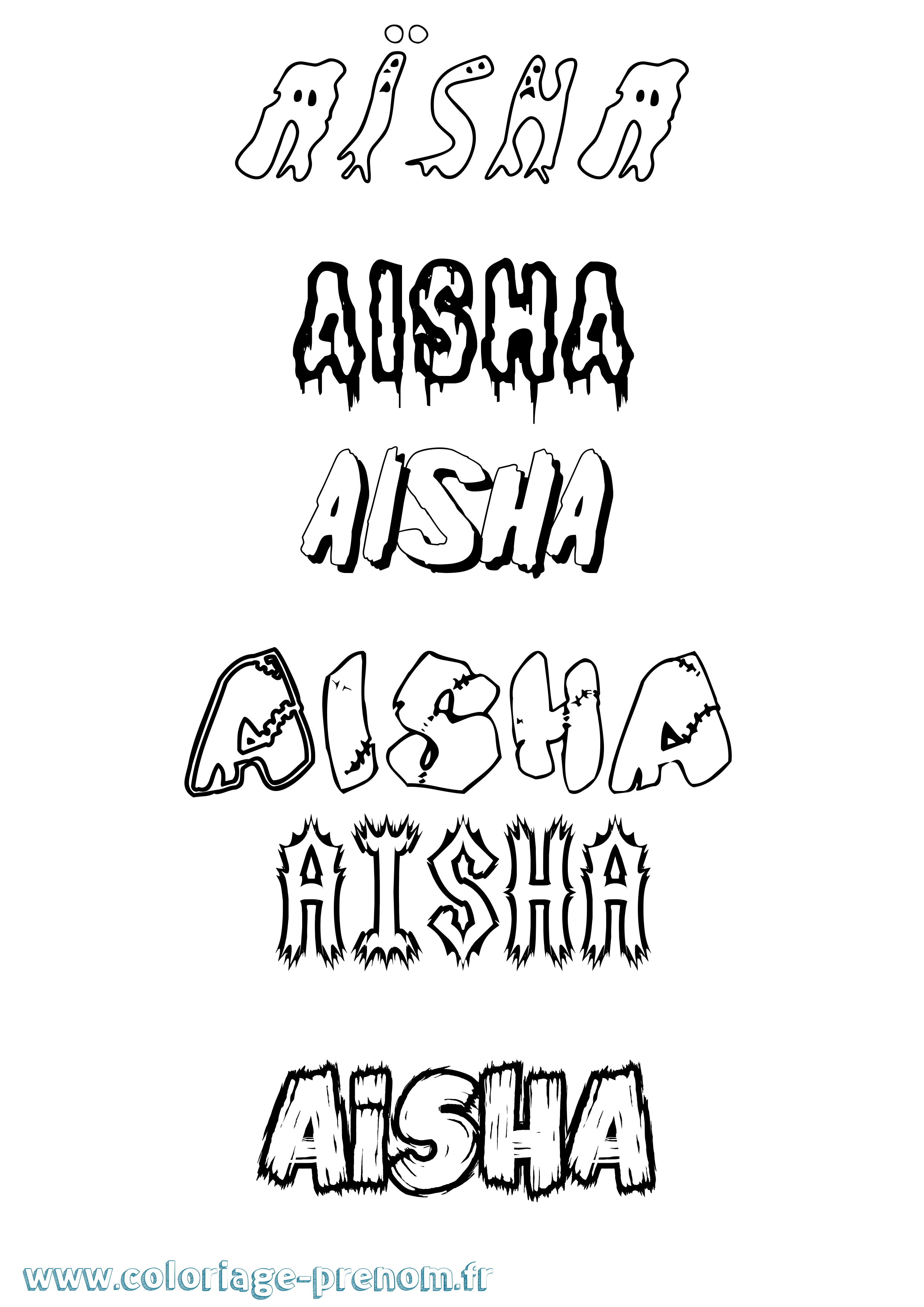 Coloriage Aïsha Coloriage prénom Aïsha