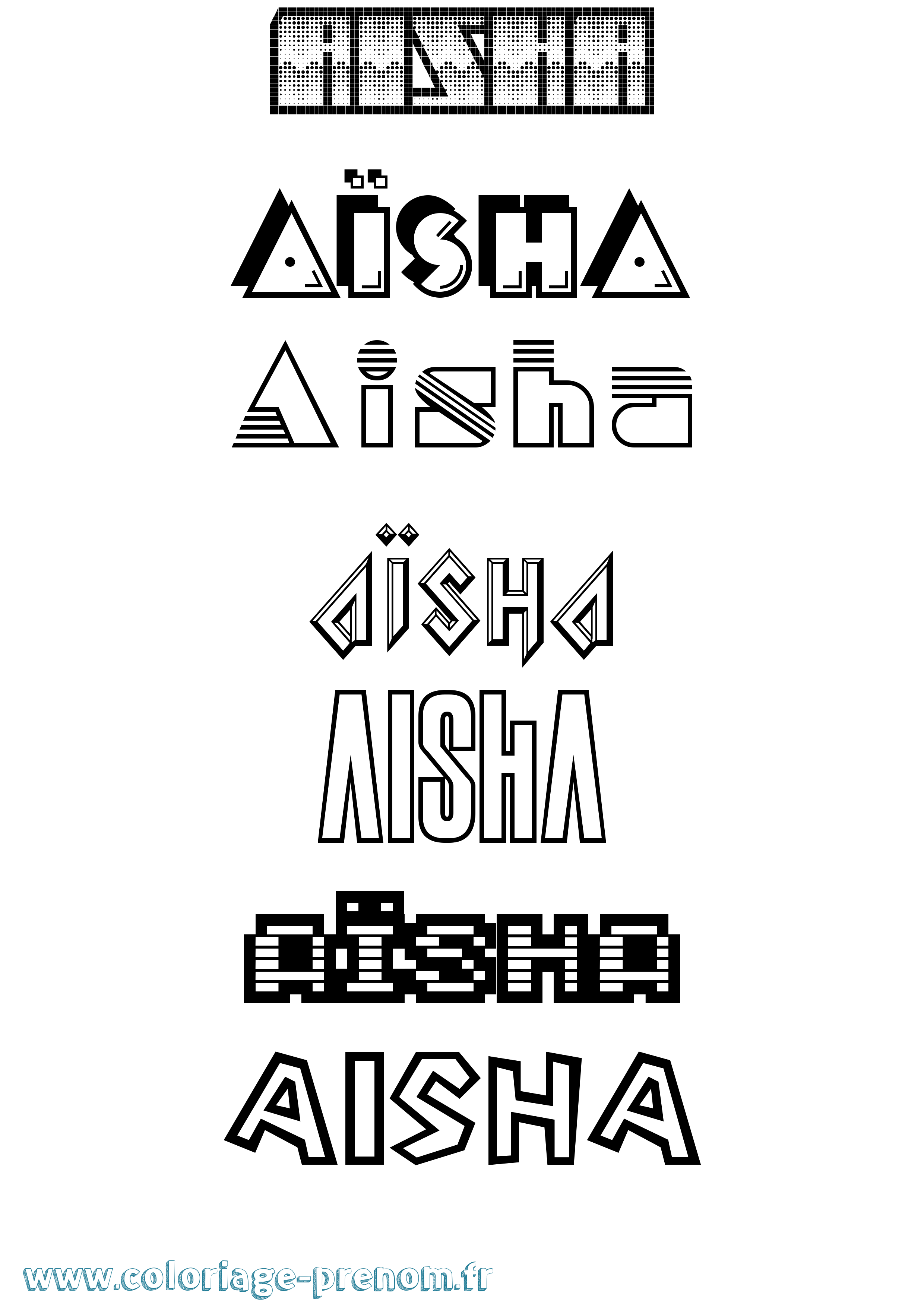 Coloriage Aïsha Coloriage prénom Aïsha