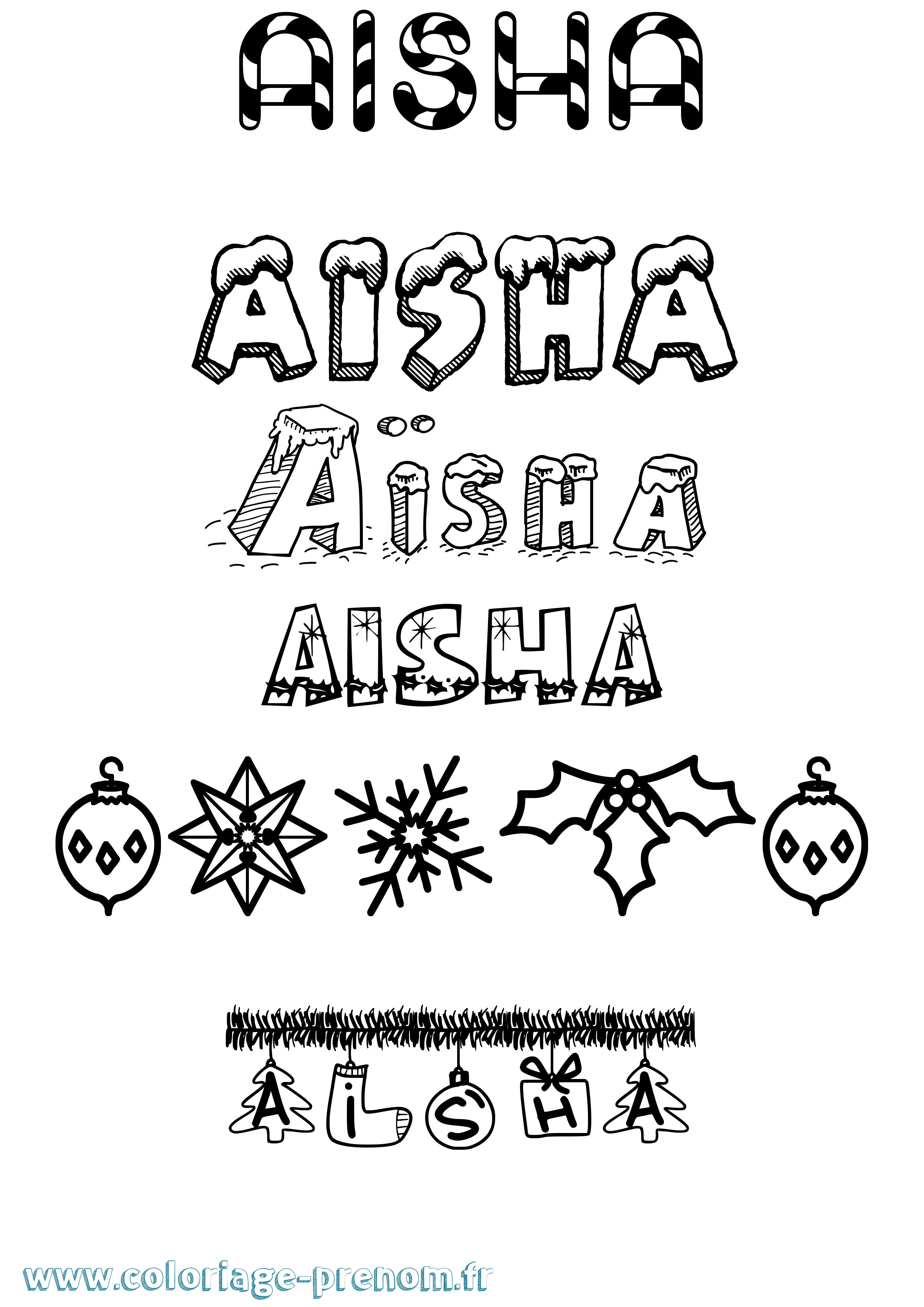 Coloriage Aïsha Coloriage prénom Aïsha
