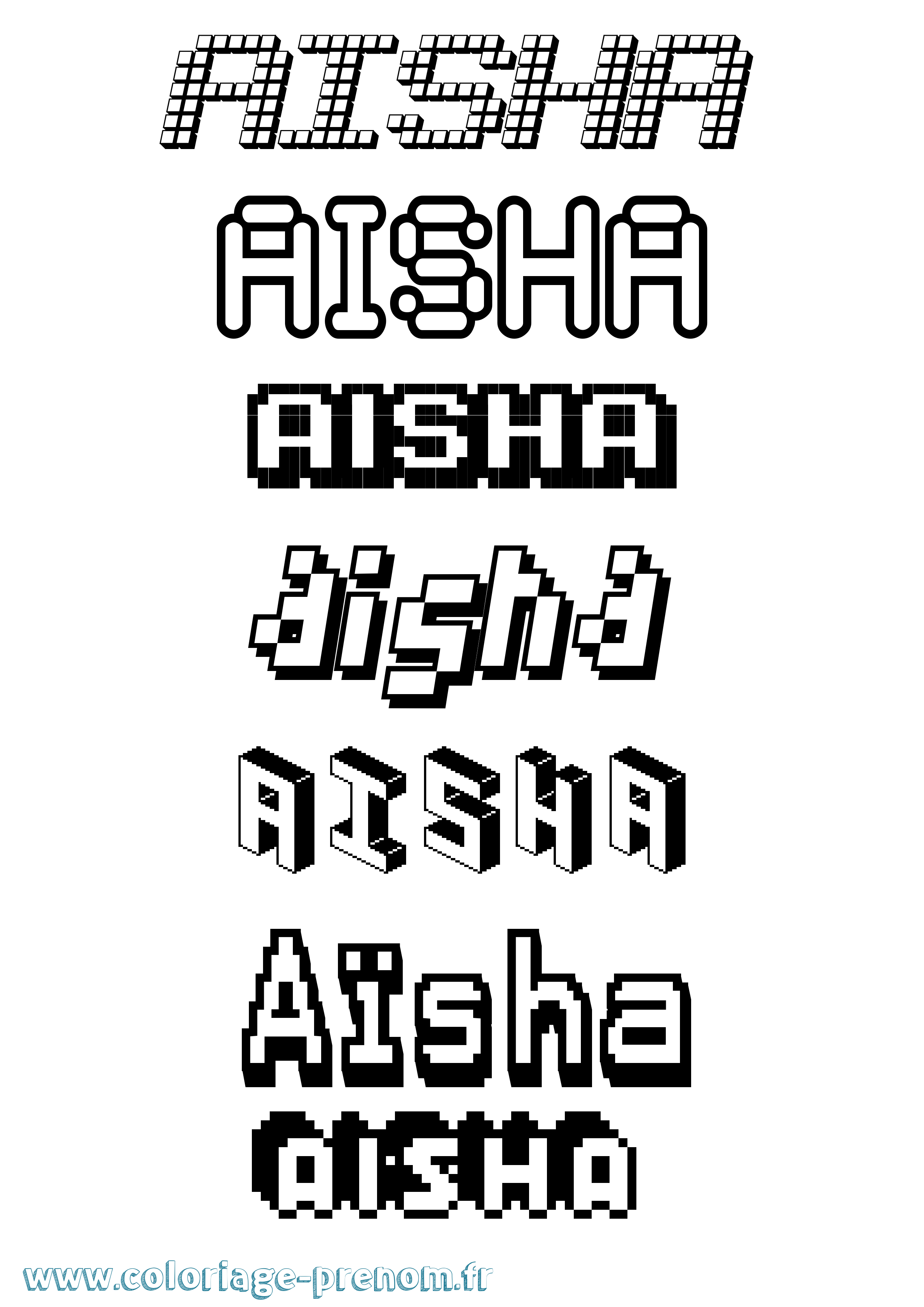 Coloriage prénom Aïsha
