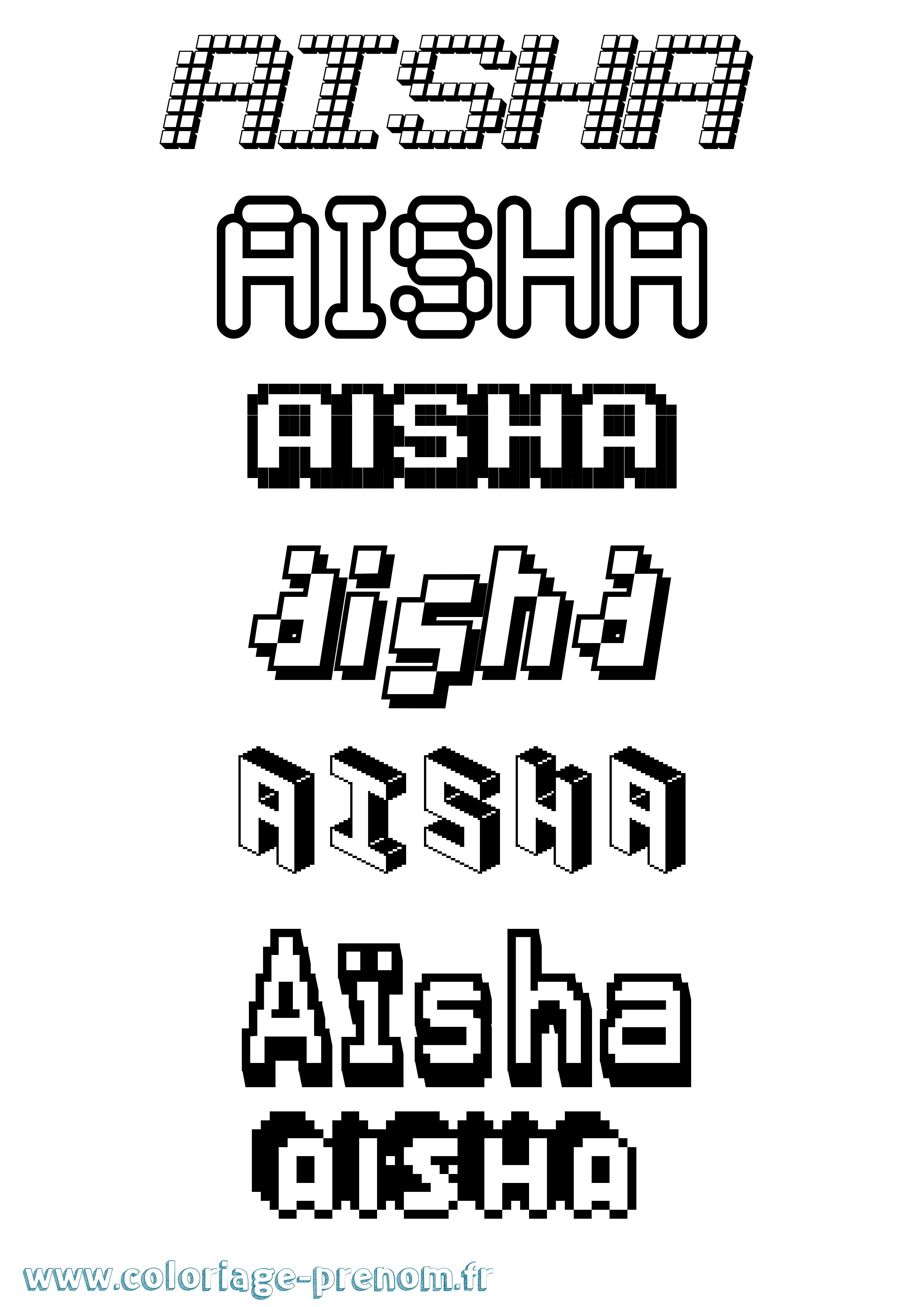 Coloriage Aïsha Coloriage prénom Aïsha