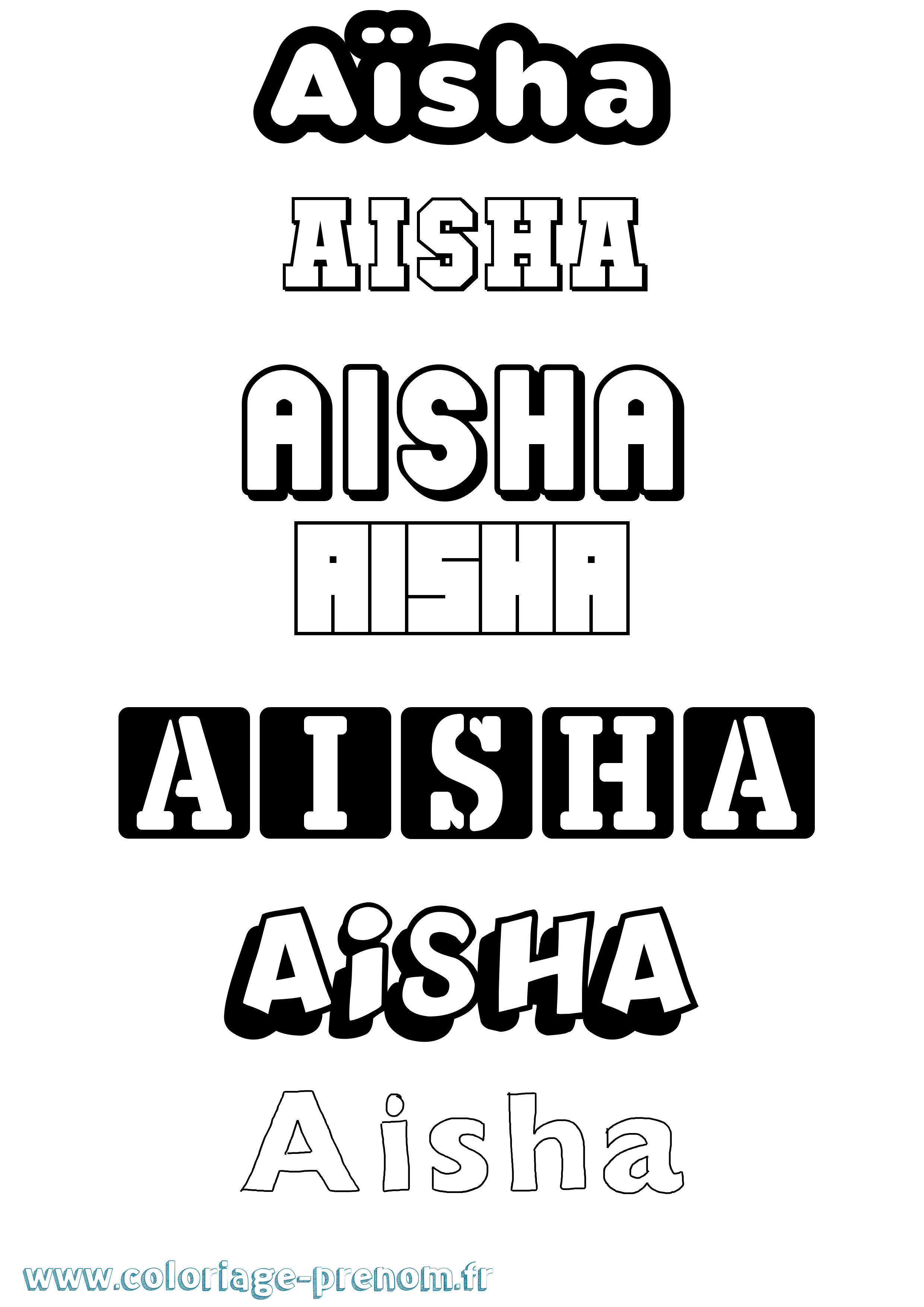 Coloriage Aïsha Coloriage prénom Aïsha