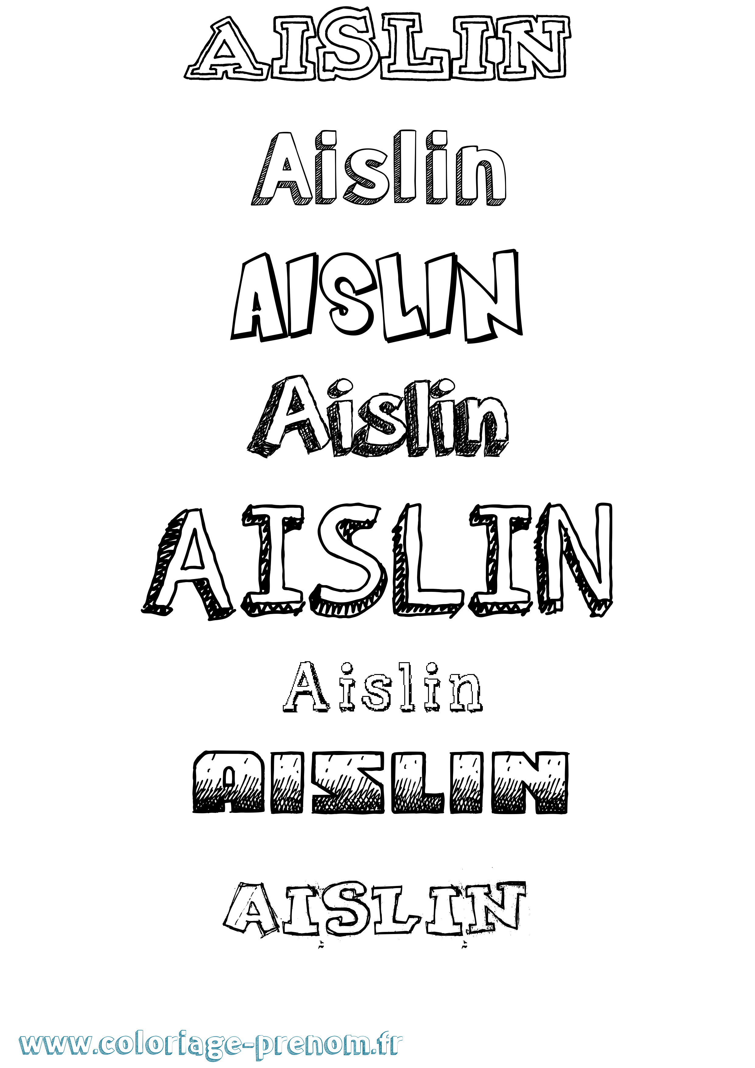 Coloriage prénom Aislin Dessiné