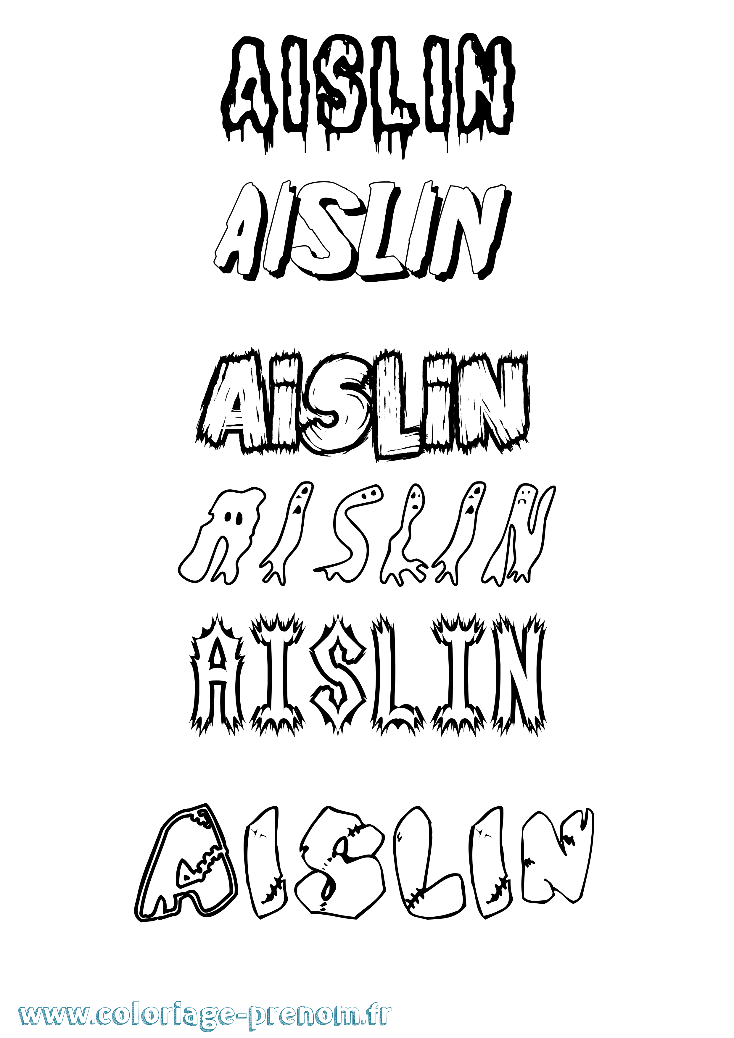 Coloriage prénom Aislin Frisson