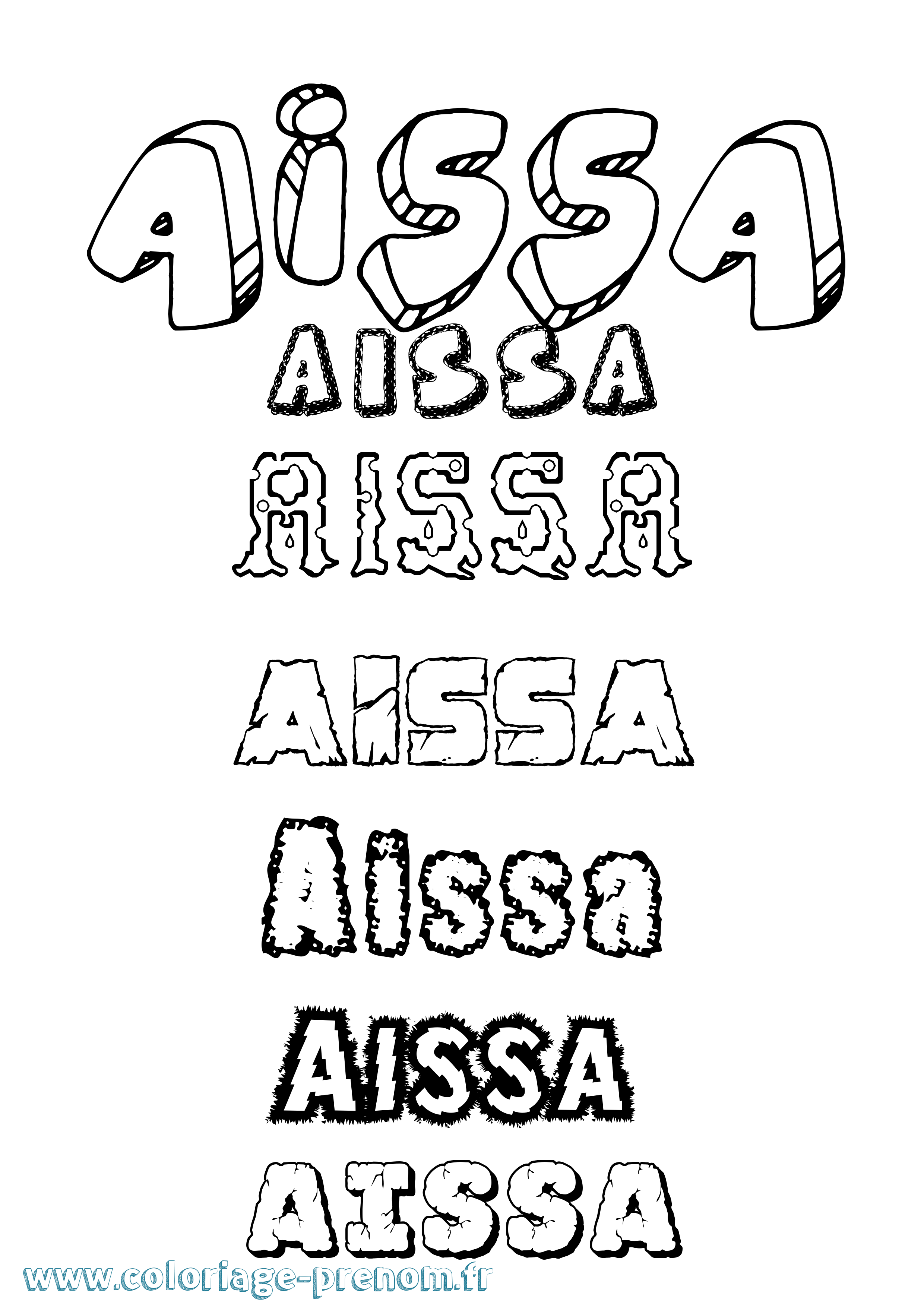 Coloriage prénom Aïssa
