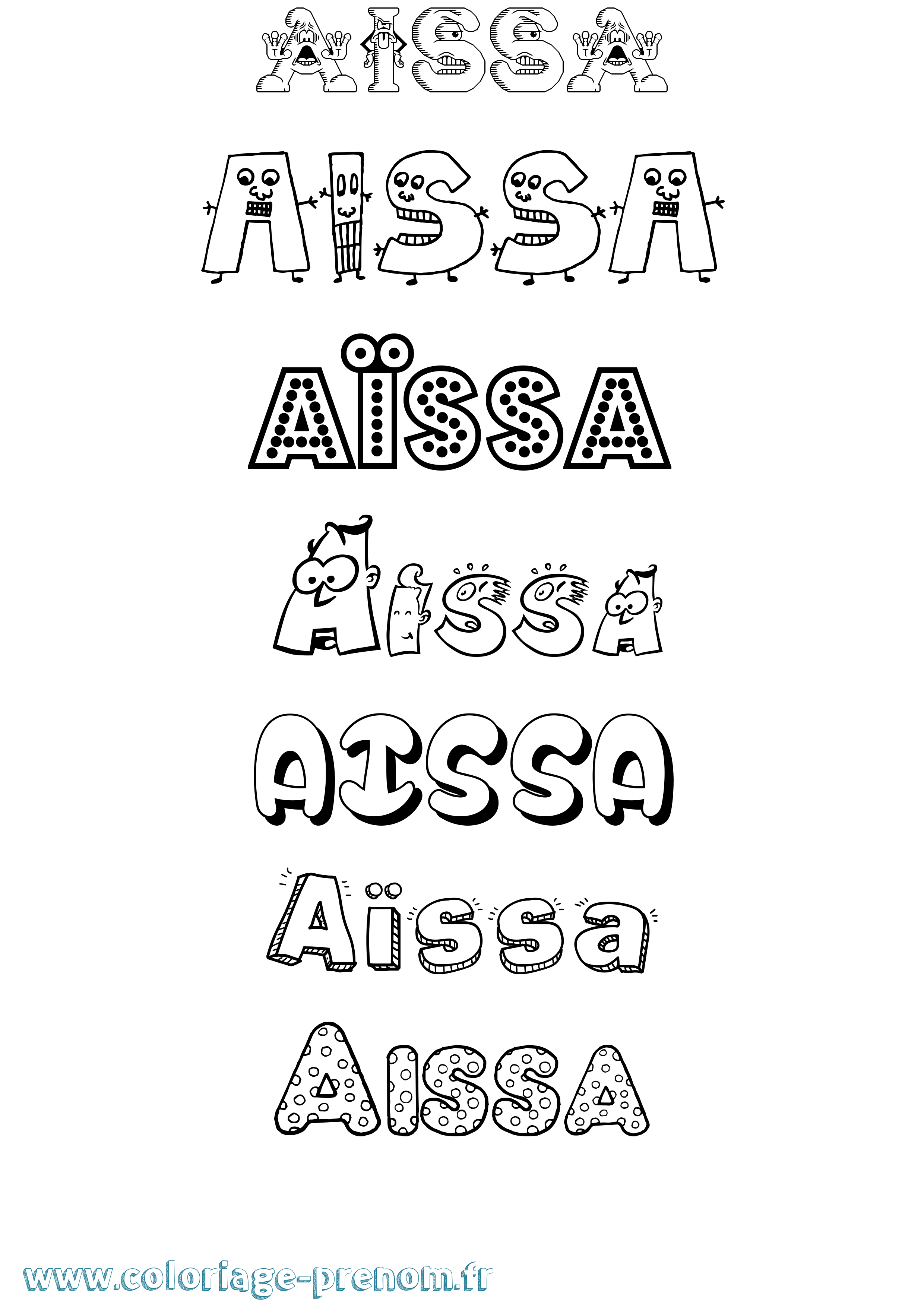 Coloriage prénom Aïssa