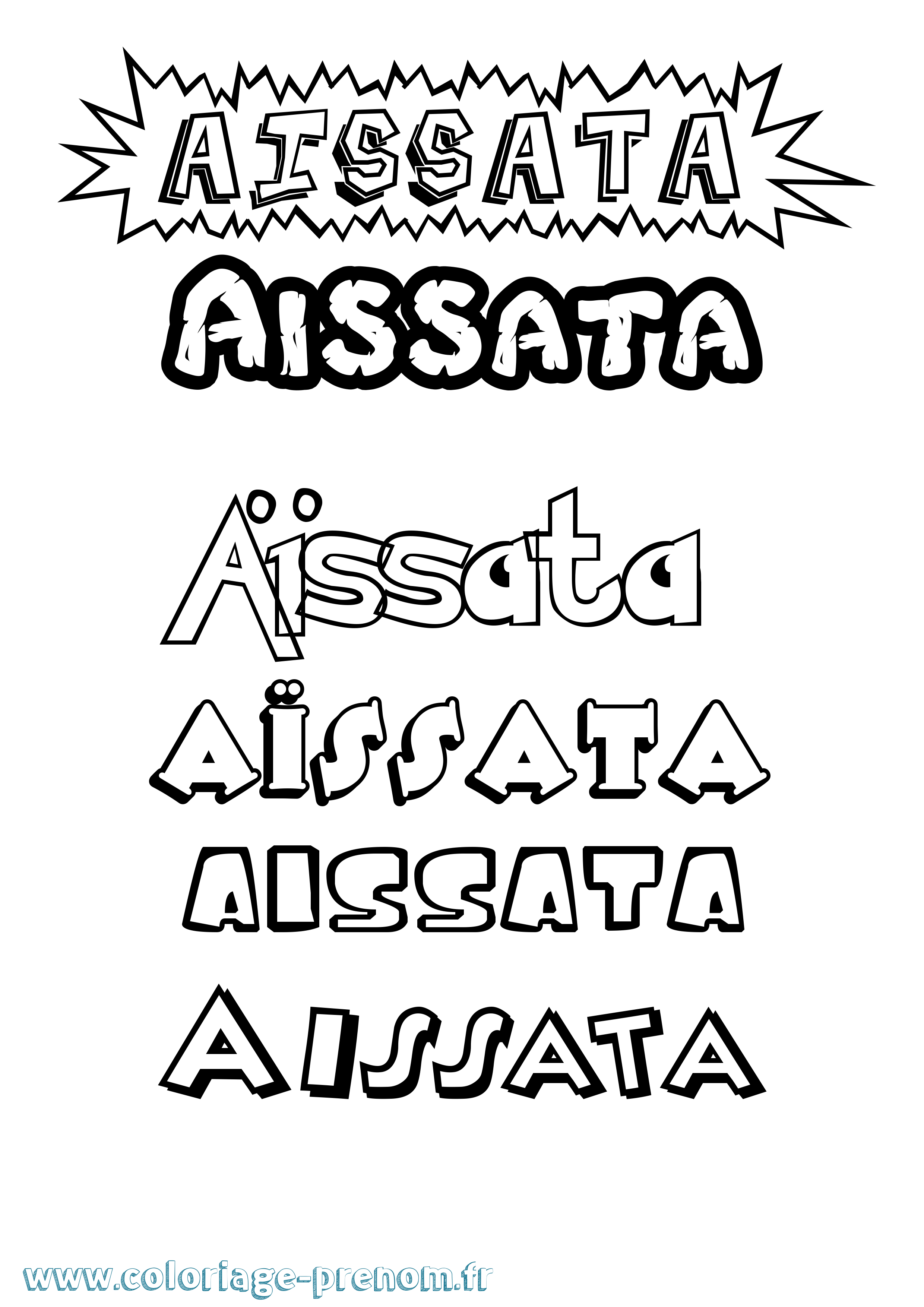 Coloriage prénom Aïssata Dessin Animé