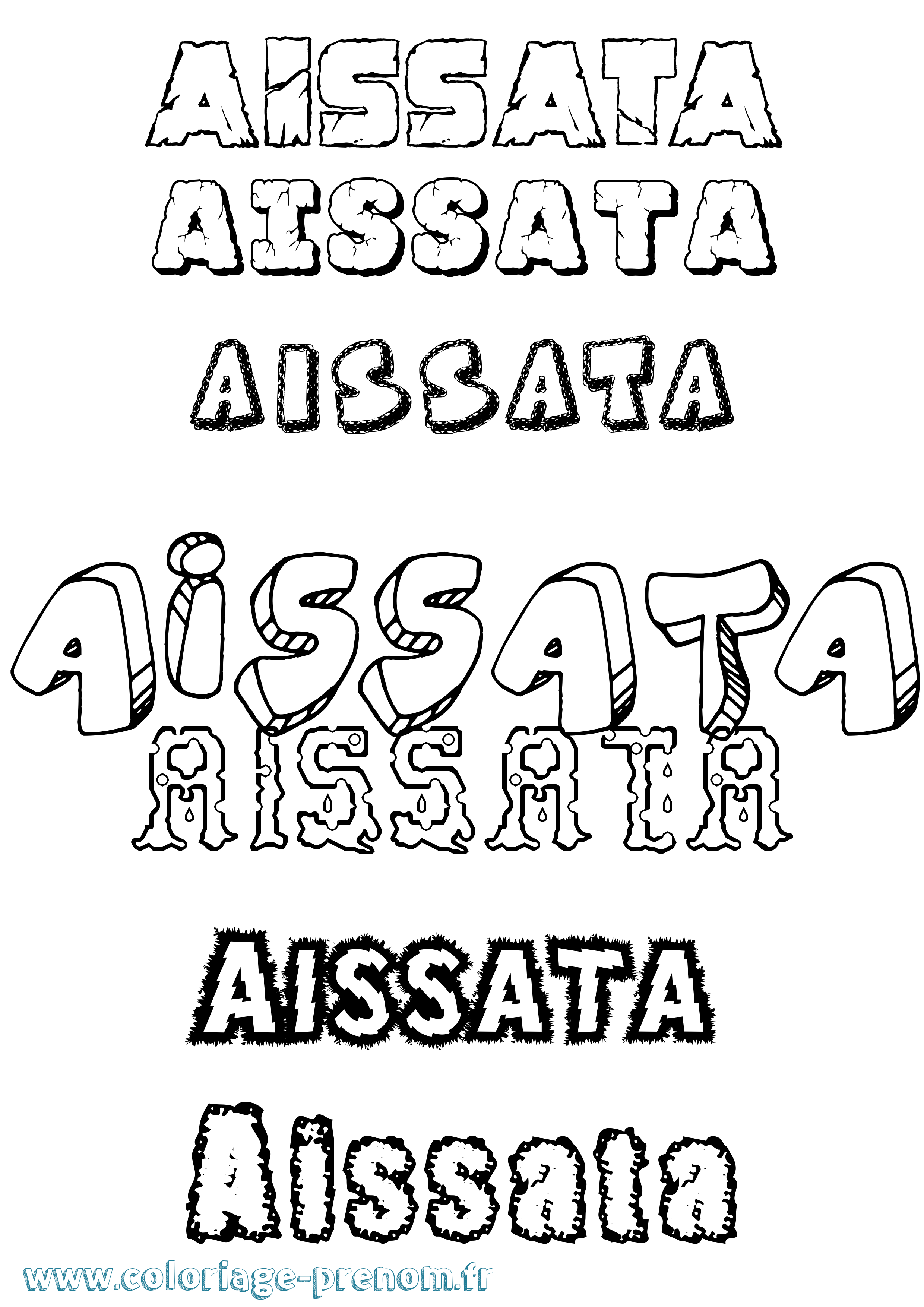 Coloriage prénom Aïssata Destructuré