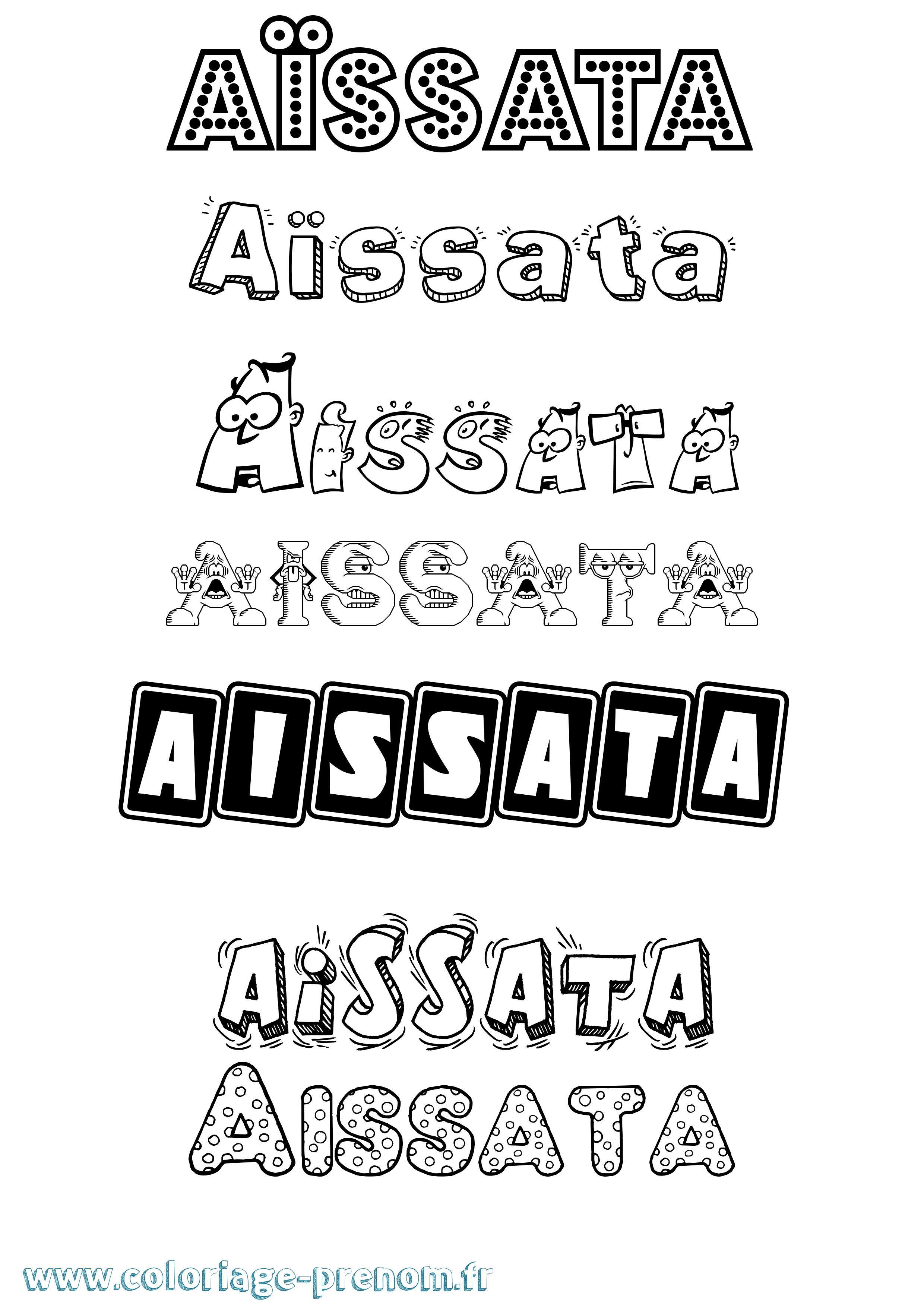 Coloriage prénom Aïssata Fun