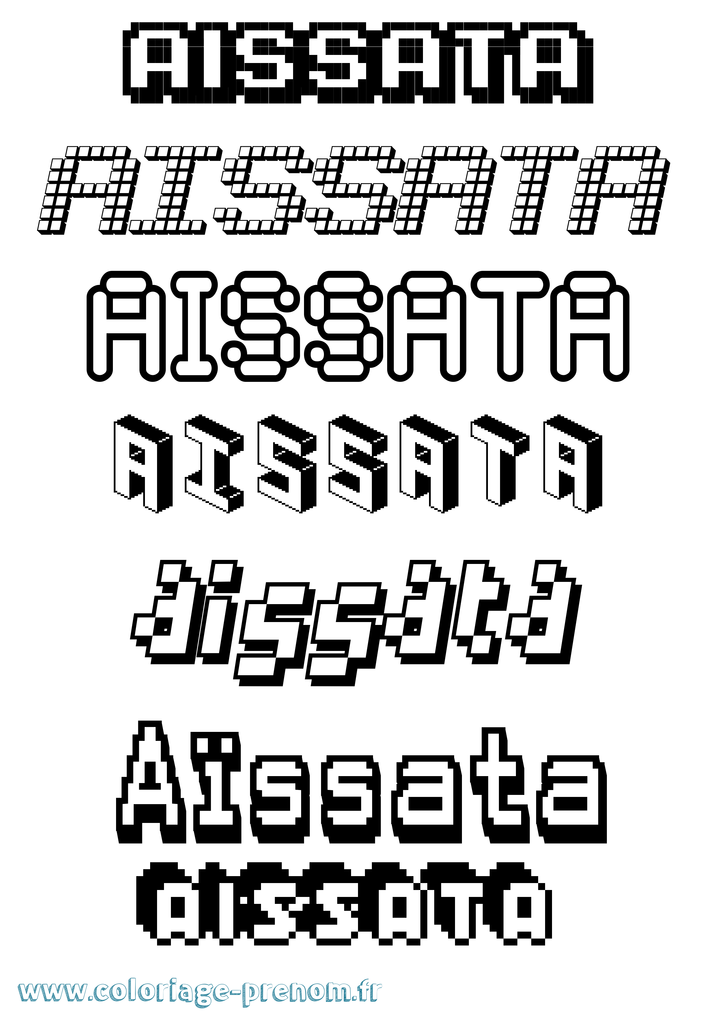 Coloriage Aïssata Pixel Coloriage prénom Aïssata Pixel