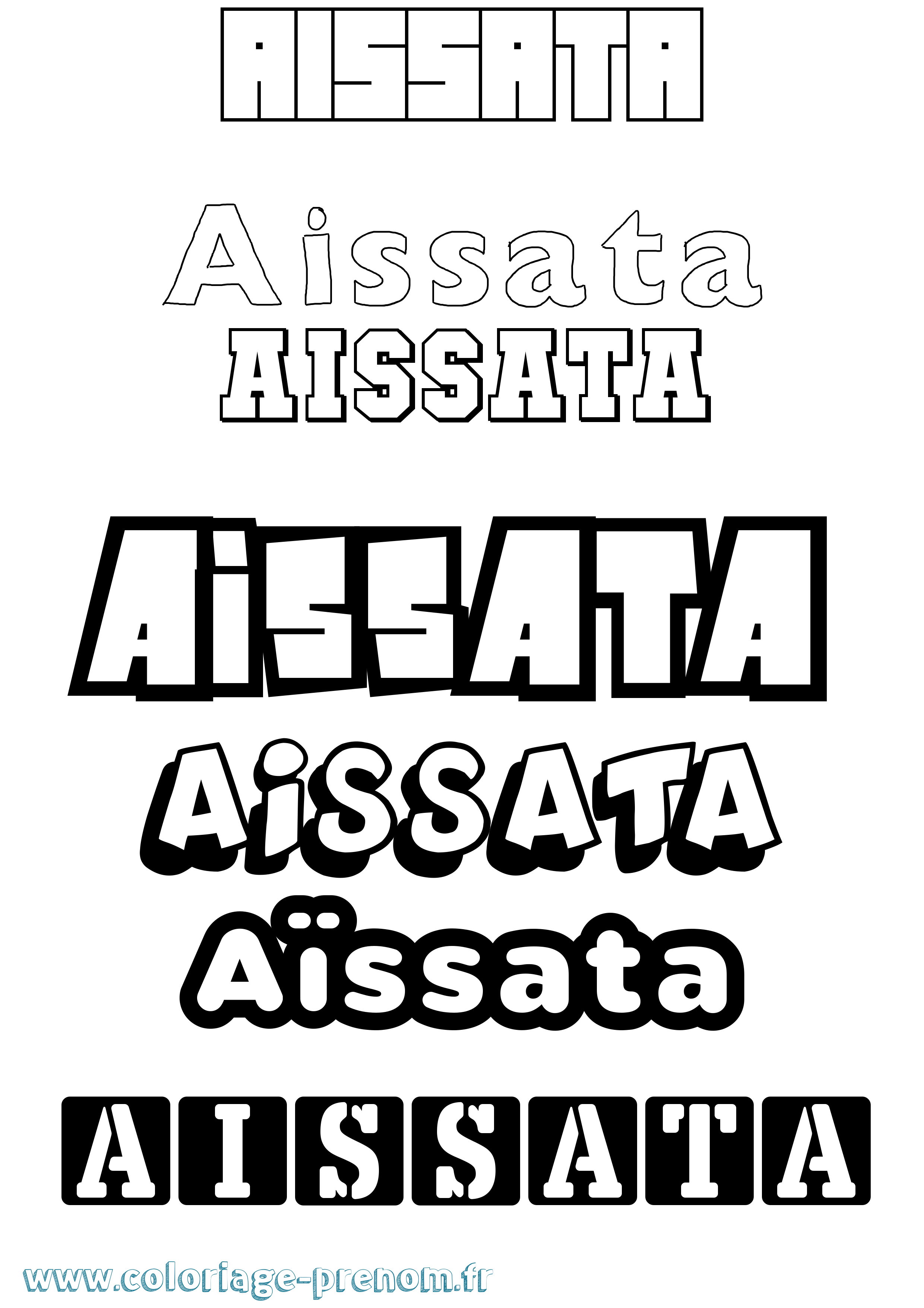 Coloriage Aïssata Simple Coloriage prénom Aïssata Simple