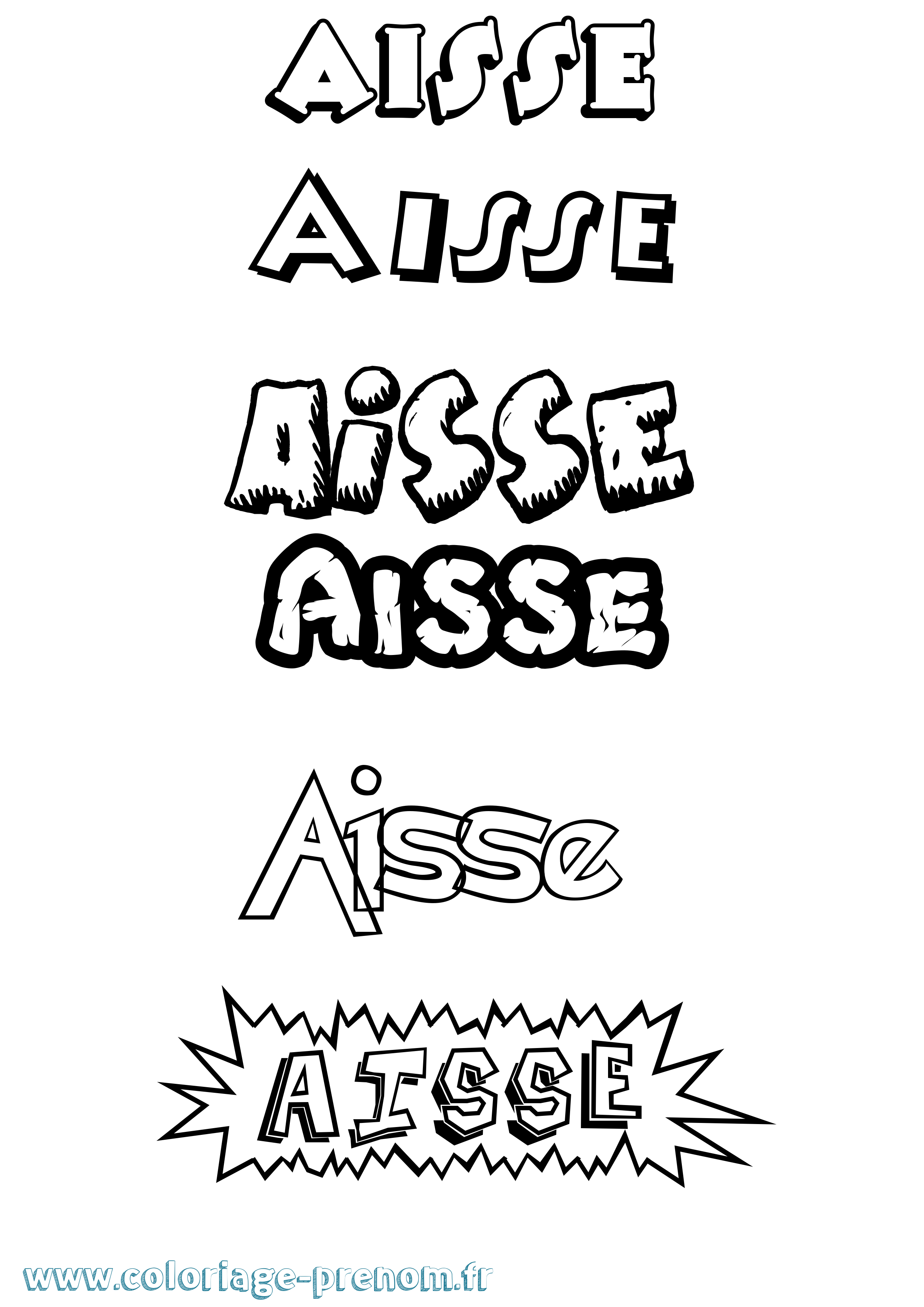 Coloriage prénom Aisse Dessin Animé