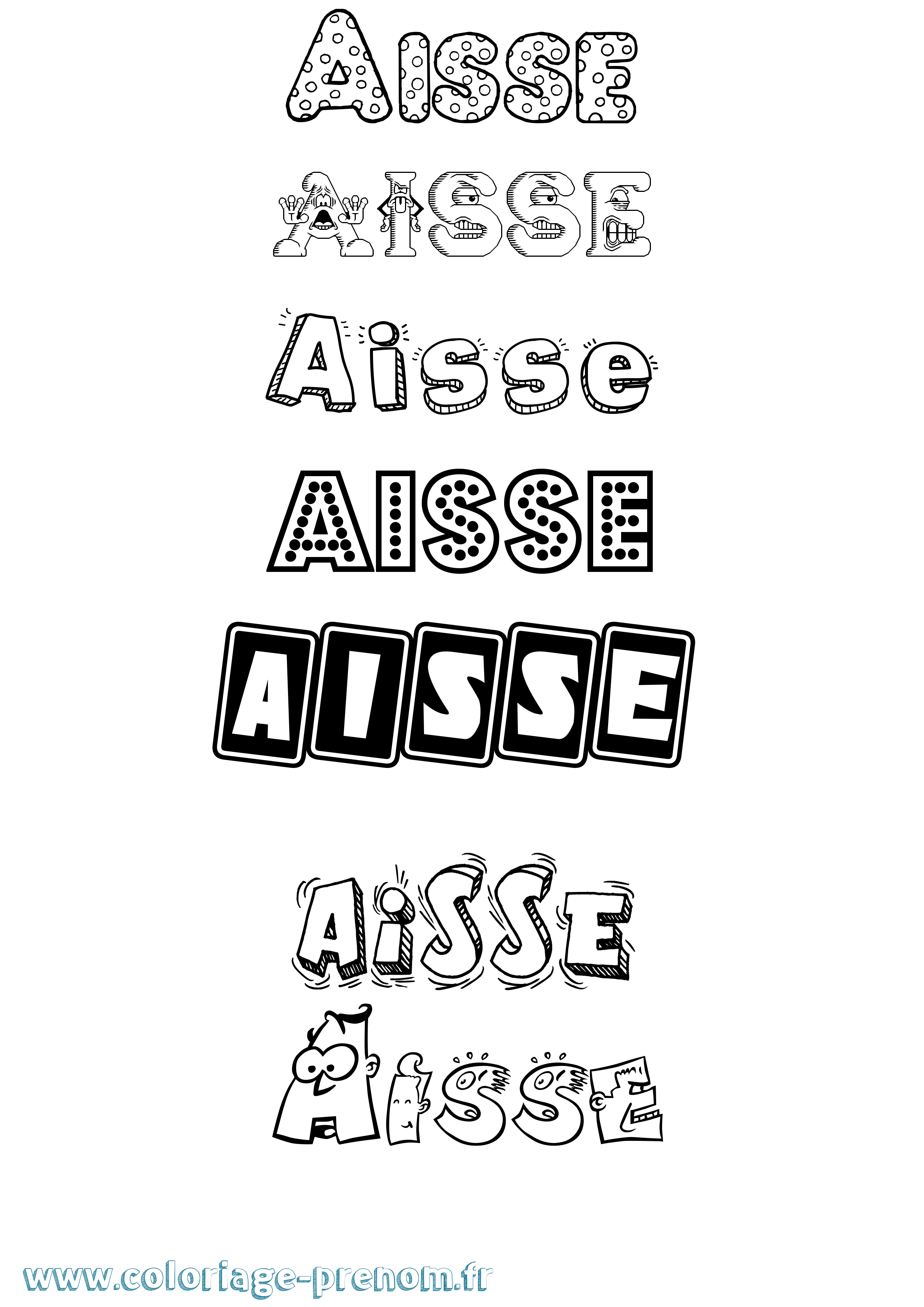 Coloriage prénom Aisse Fun