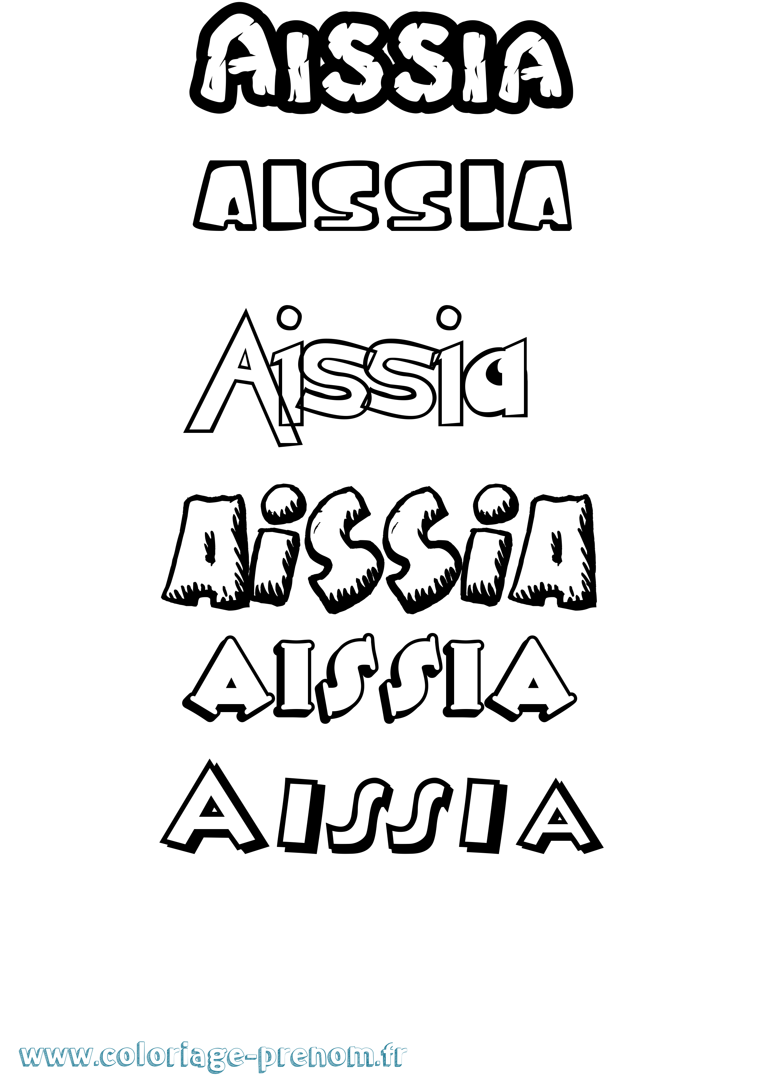 Coloriage prénom Aissia Dessin Animé
