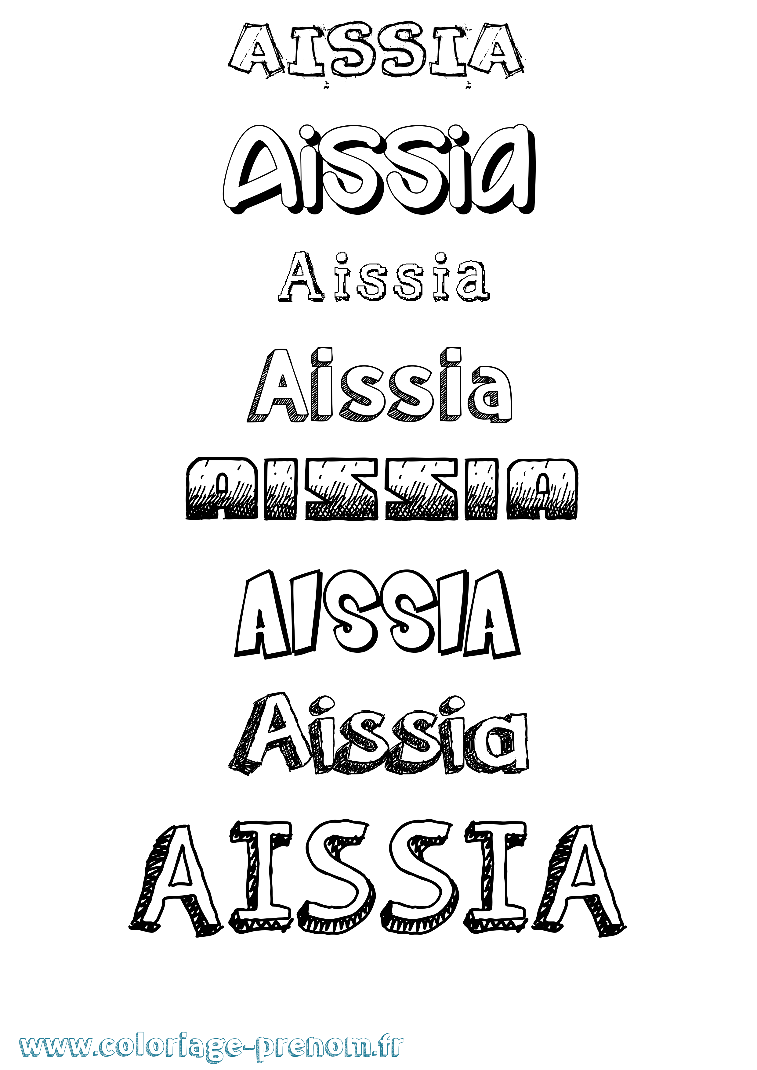 Coloriage prénom Aissia Dessiné