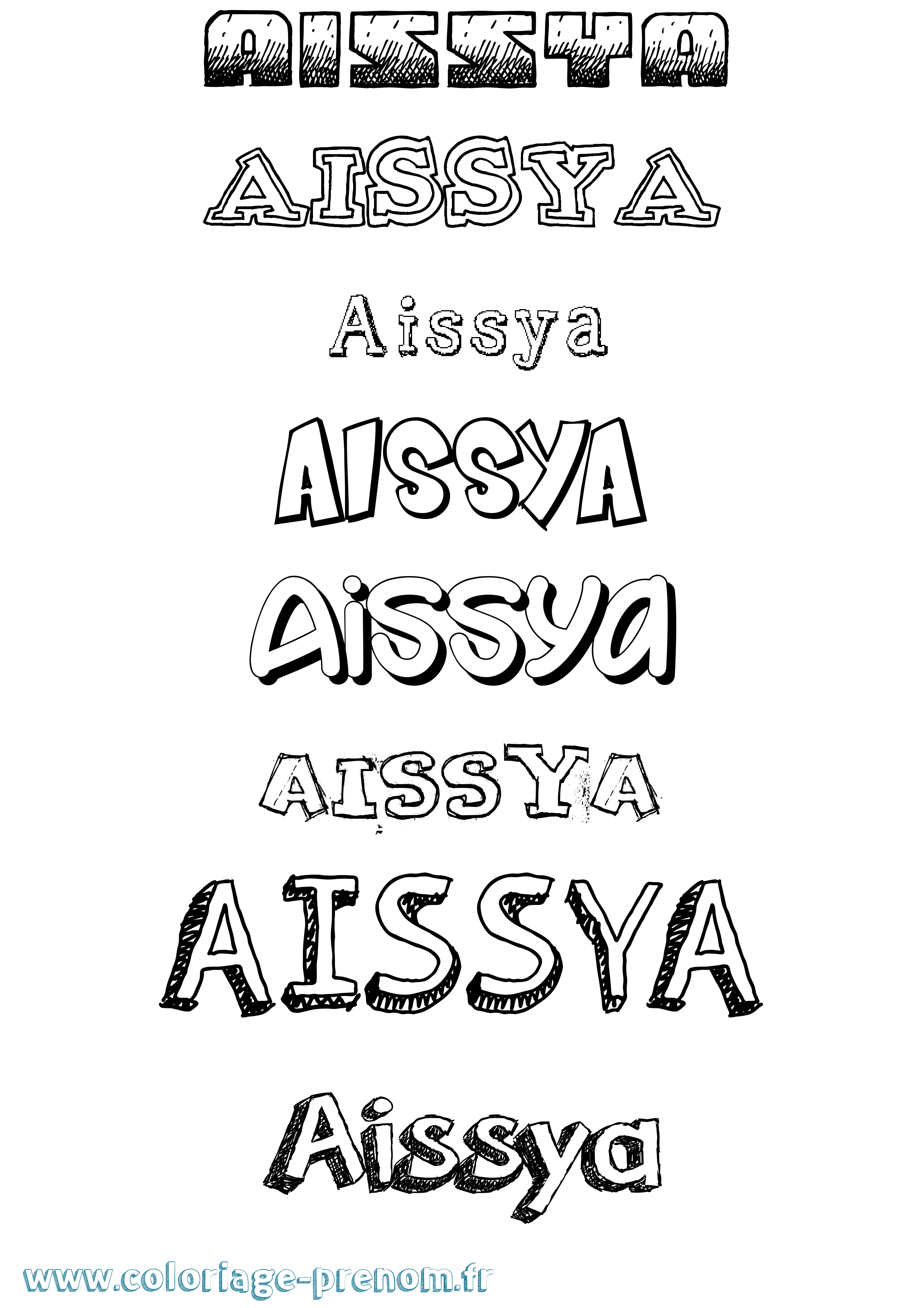 Coloriage prénom Aissya Dessiné