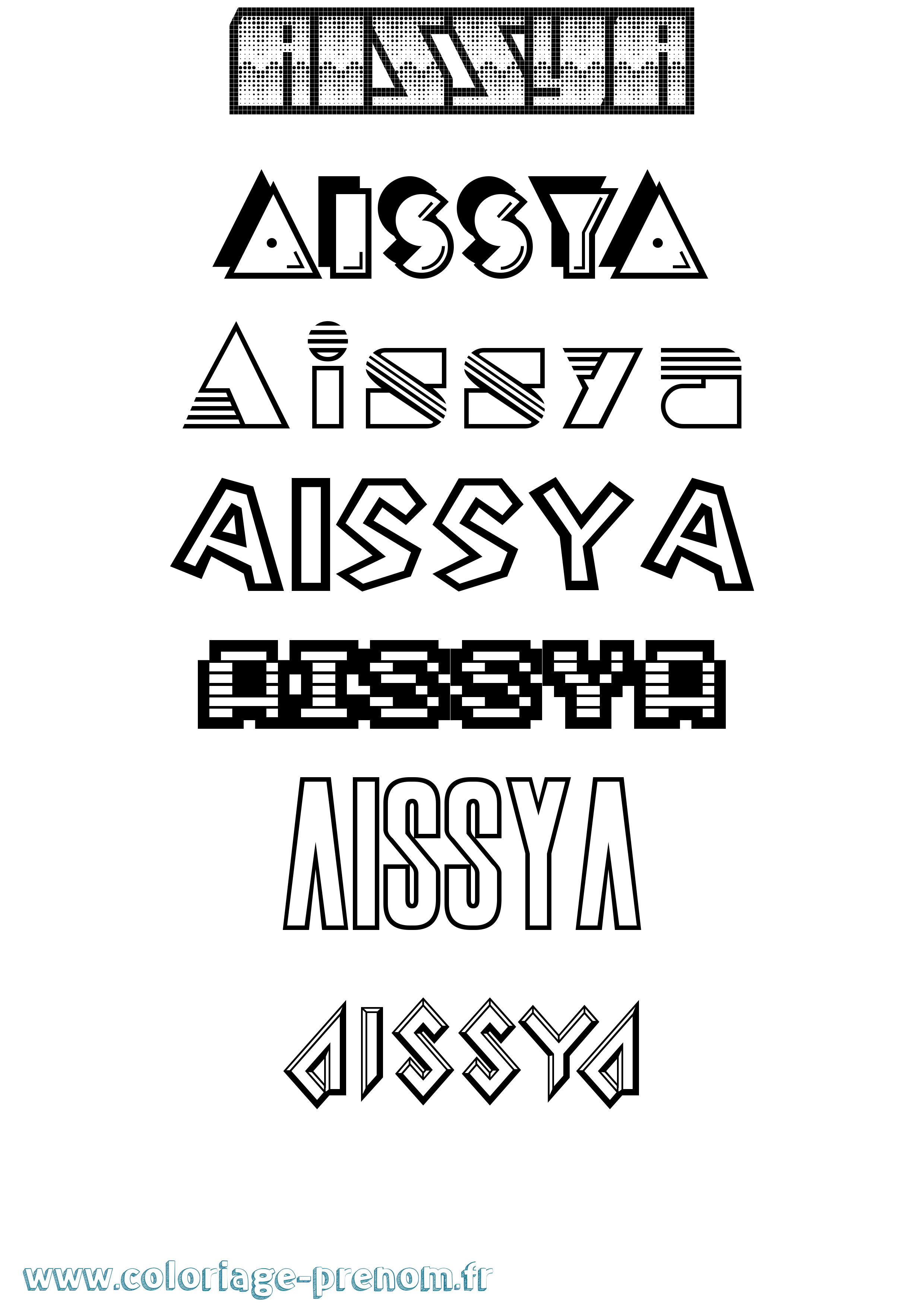 Coloriage prénom Aissya Jeux Vidéos