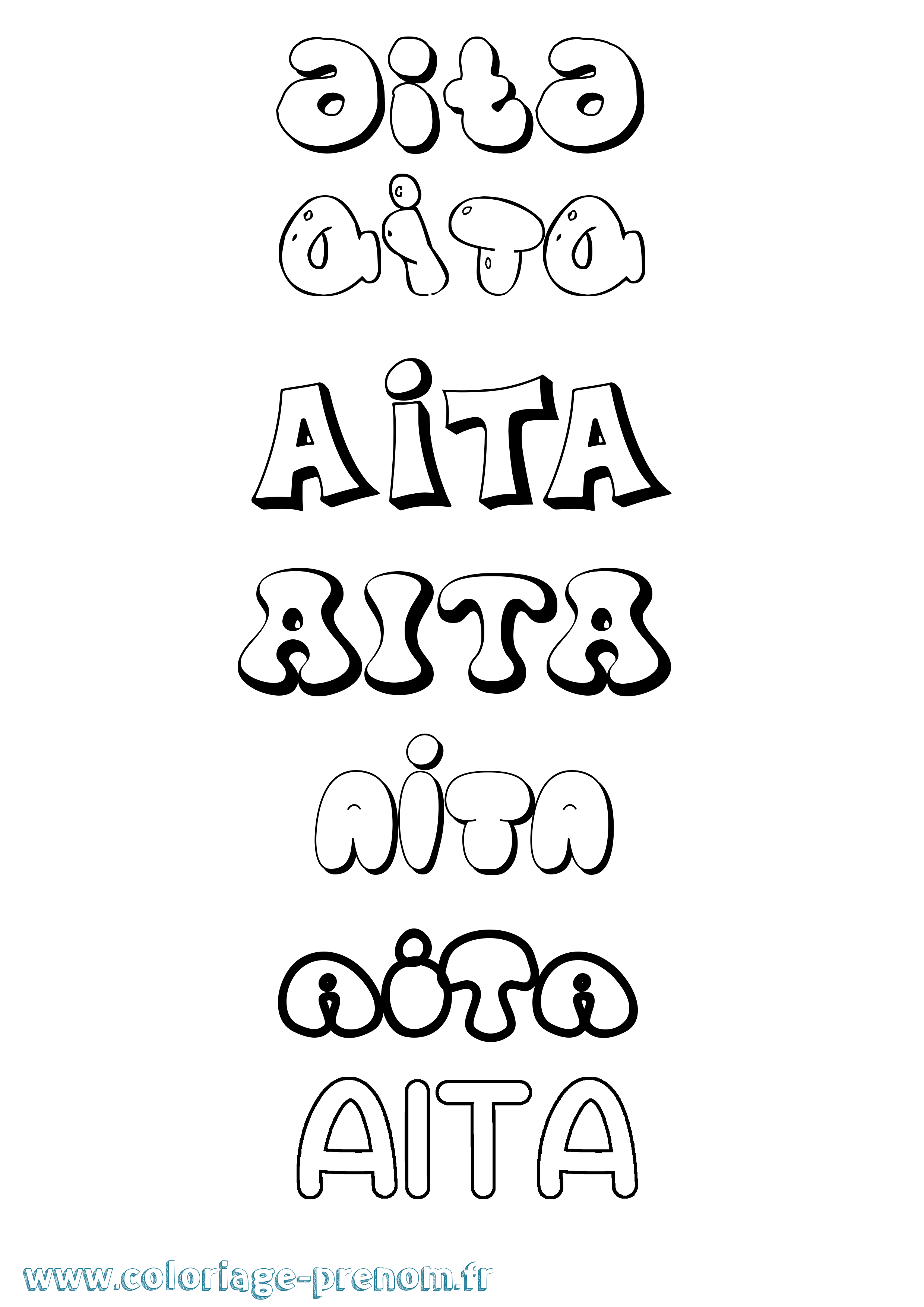 Coloriage Aita Bubble Coloriage prénom Aita Bubble