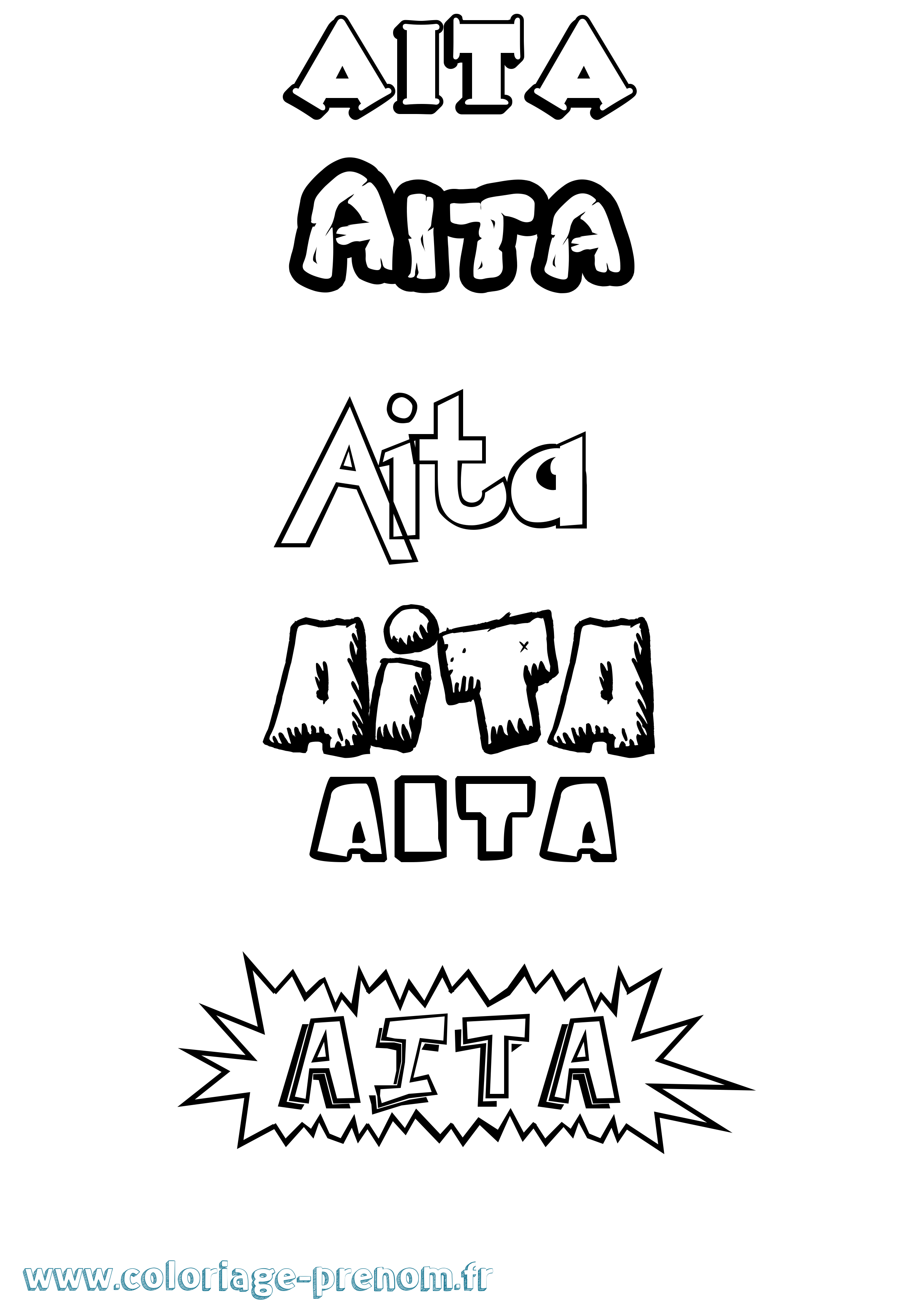 Coloriage Aita Dessin Animé Coloriage prénom Aita Dessin Animé