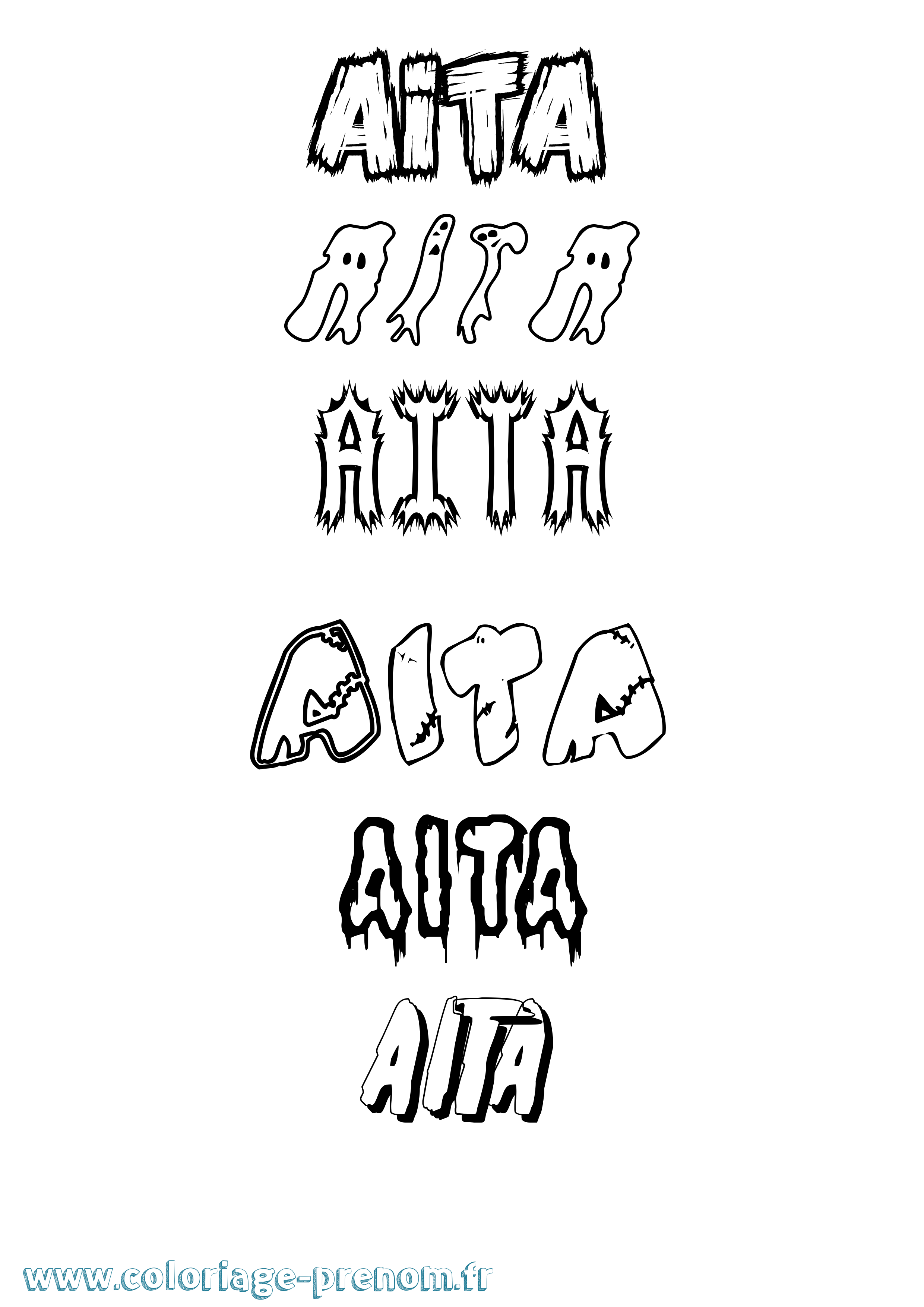 Coloriage Aita Frisson Coloriage prénom Aita Frisson